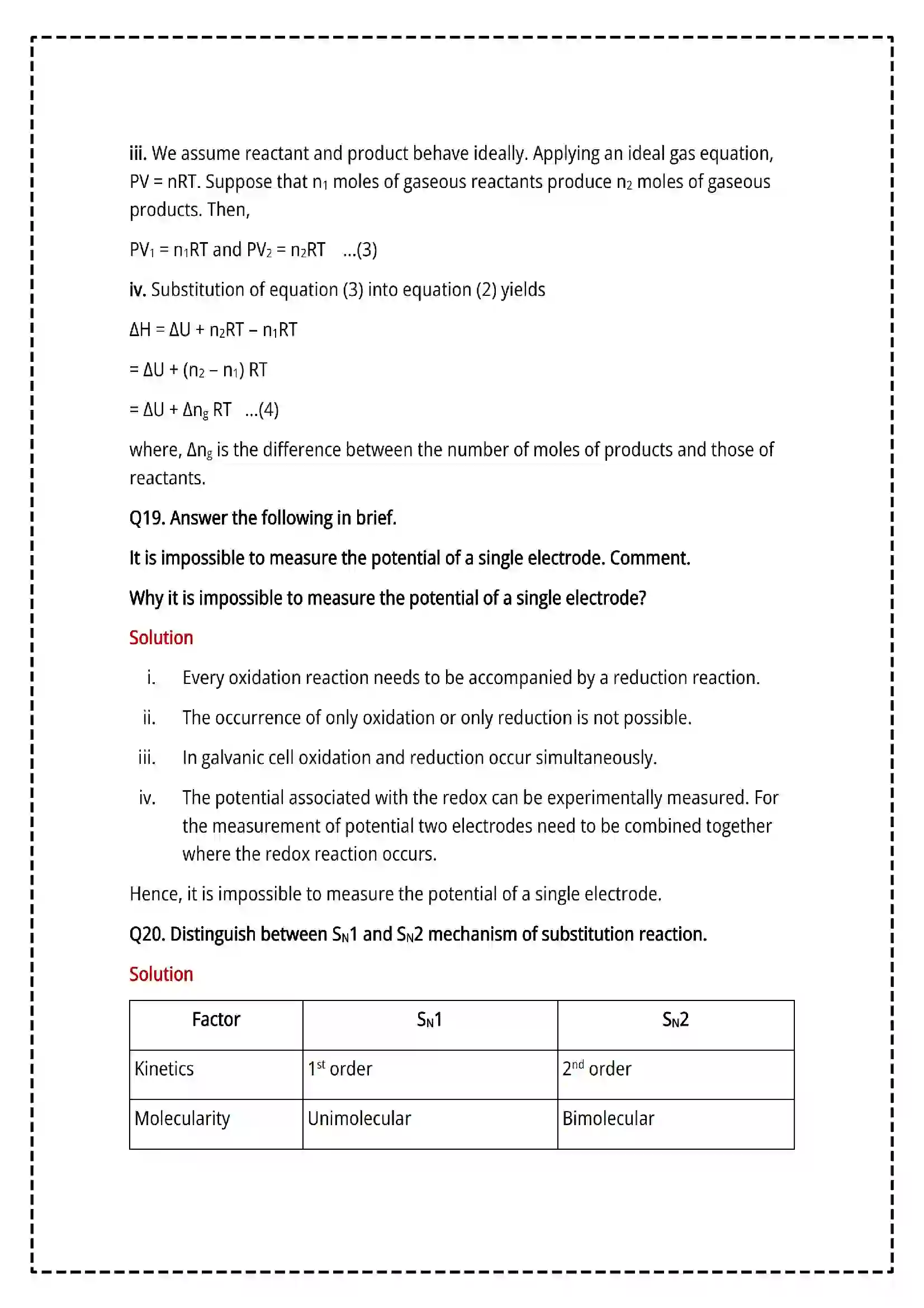 Maharashtra Board Class 12th 2025 Chemistry Set- 1 - Sample Paper 18