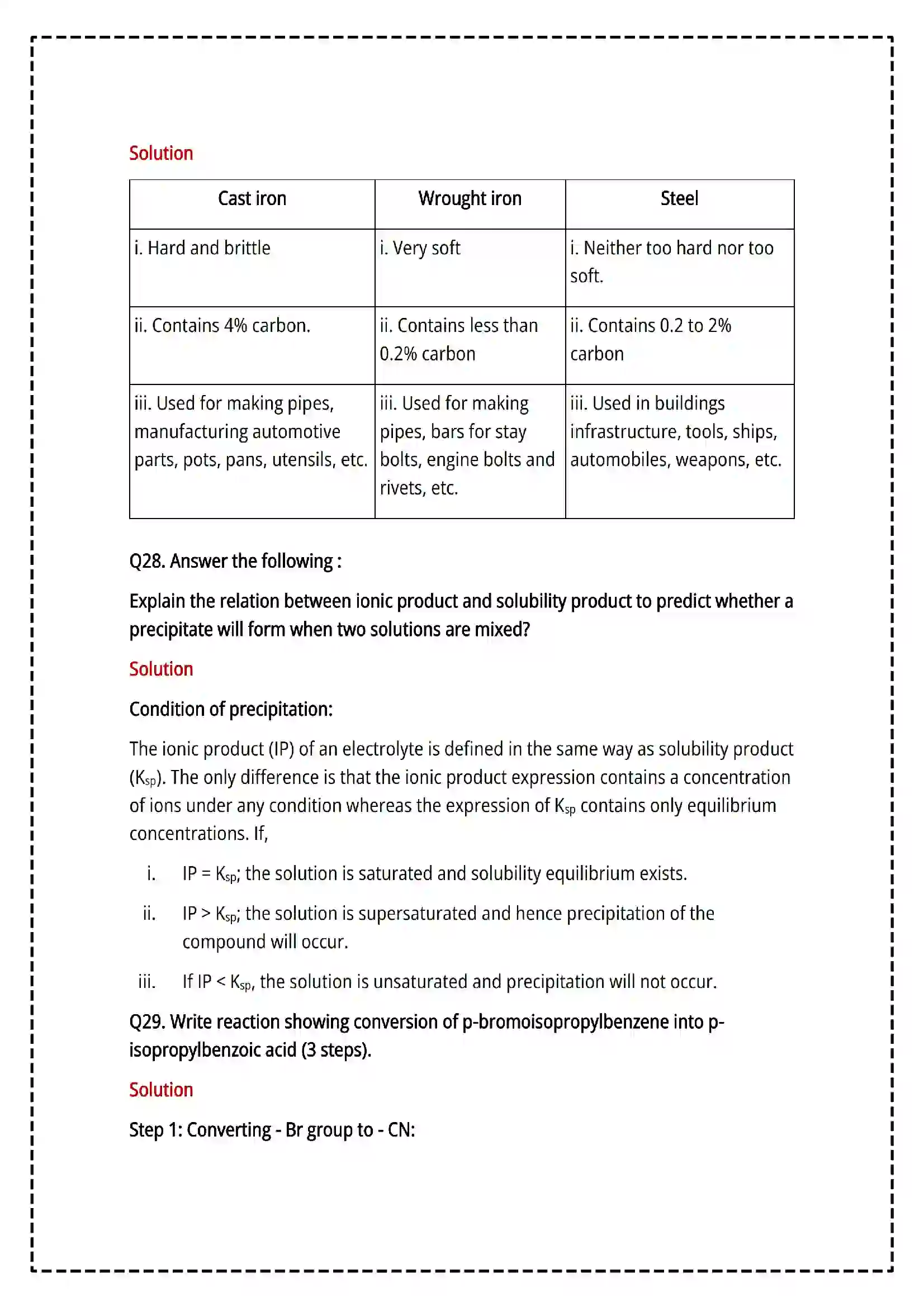 Maharashtra Board Class 12th 2025 Chemistry Set- 1 - Sample Paper 24