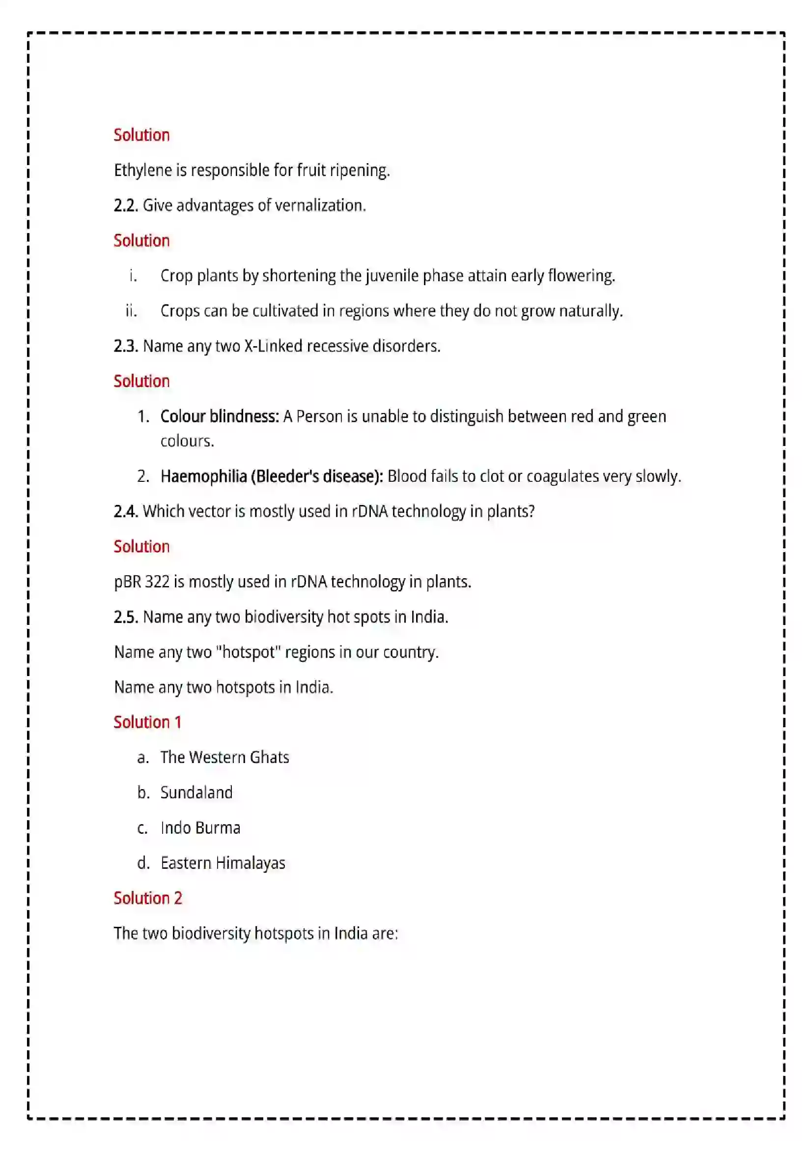 Maharashtra Board Class 12th 2025 Biology Set - 2 - Sample Paper 5