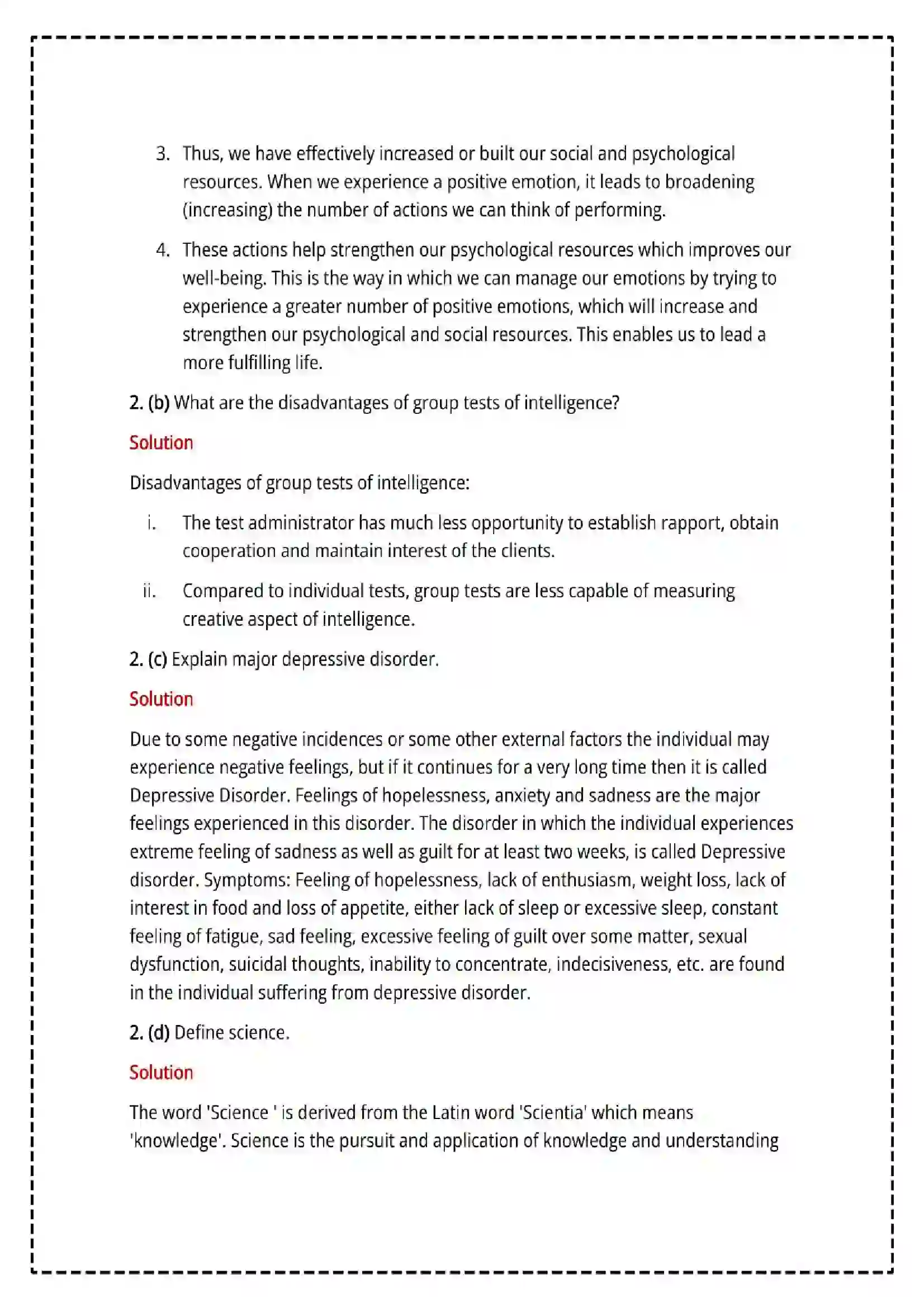 Maharashtra Board Class 12th 2025 Psychology Set - 2 - Sample Paper 6