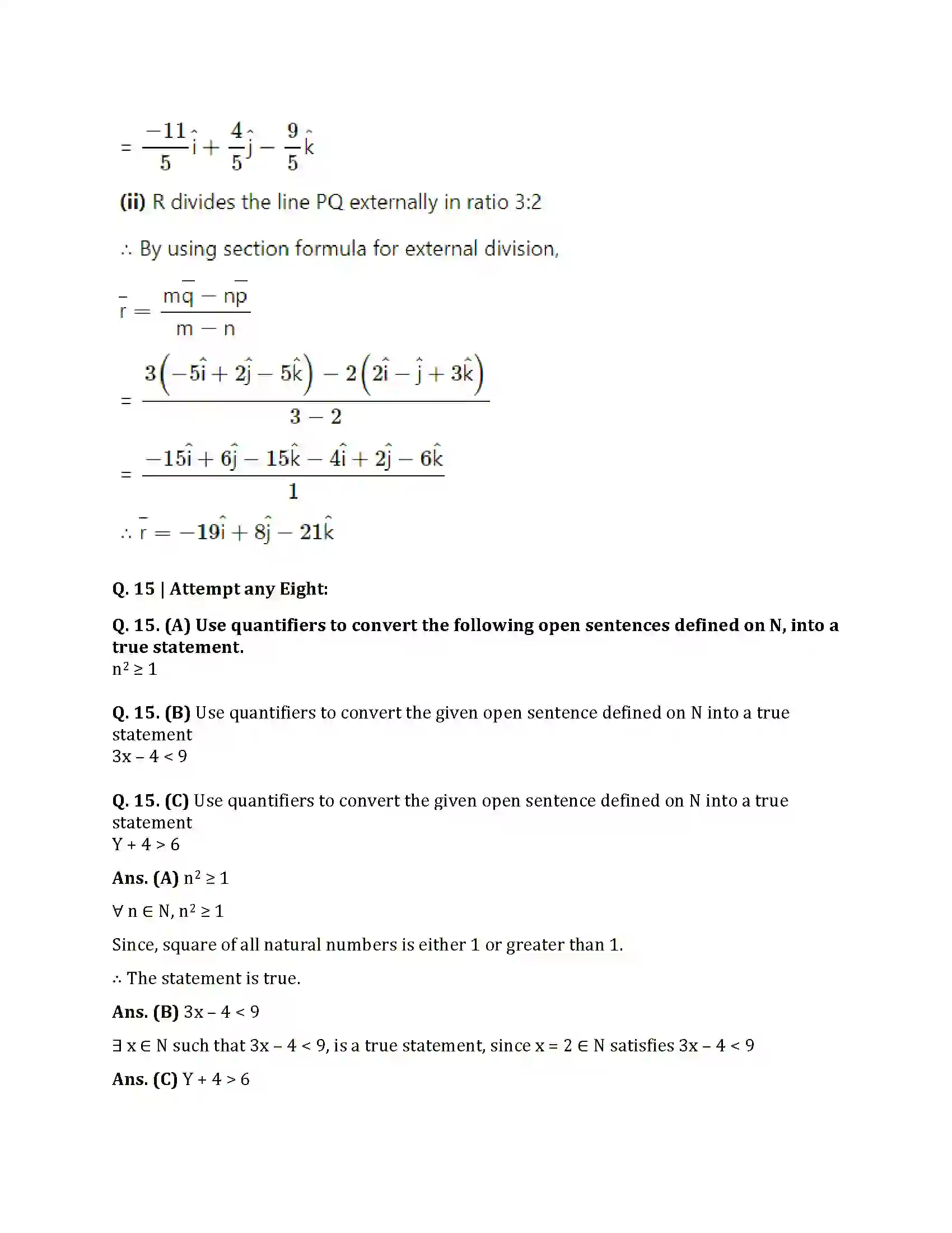 Maharashtra Board Class 12th 2025 Maths Set 1 Sample Paper 15