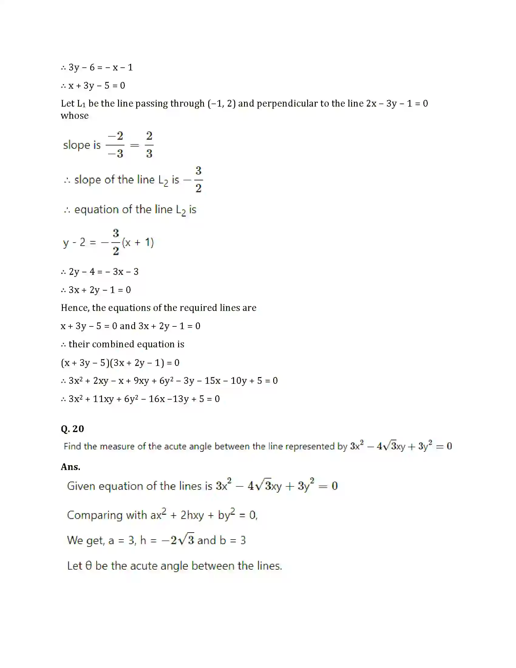 Maharashtra Board Class 12th 2025 Maths Set 1 Sample Paper 19