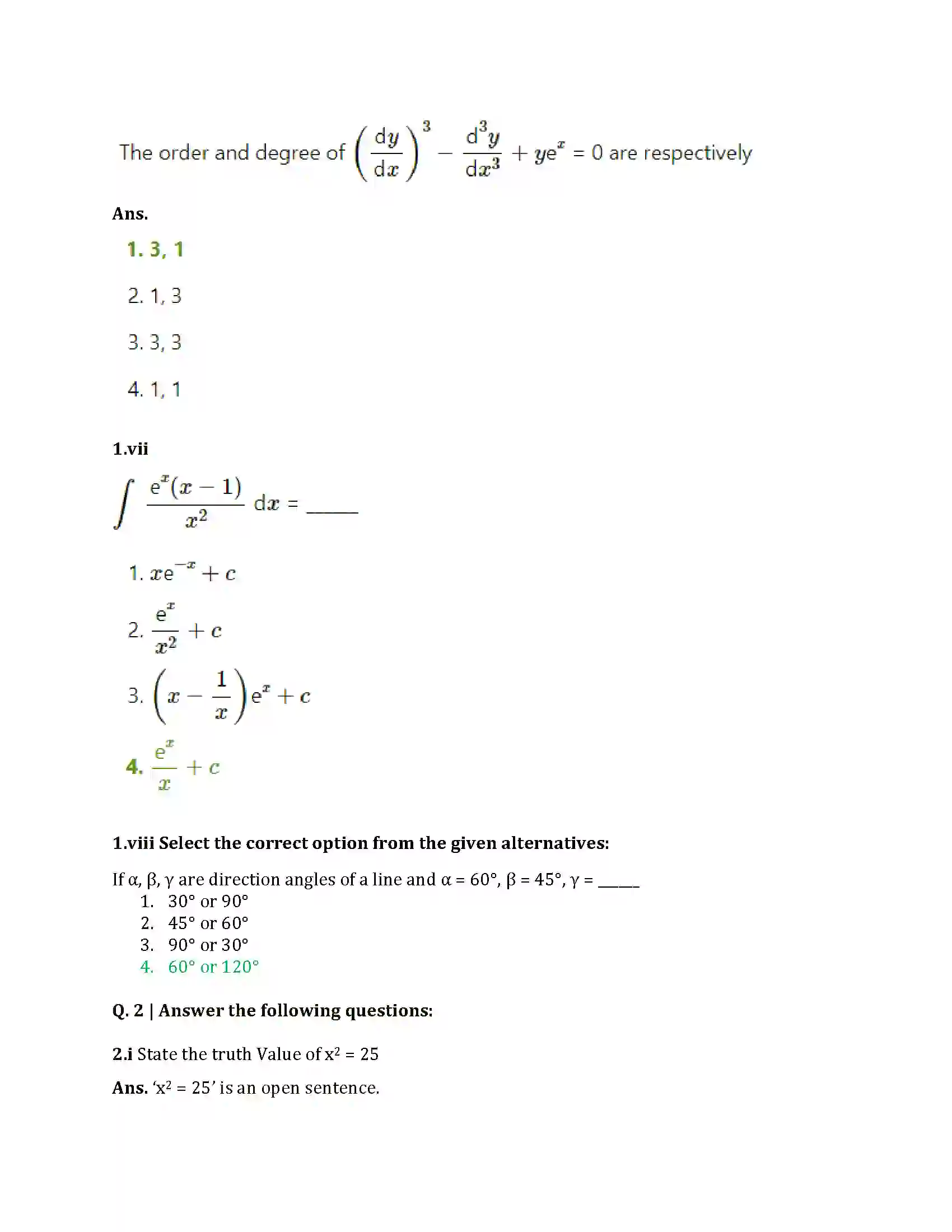 Maharashtra Board Class 12th 2025 Maths Set 1 Sample Paper 3