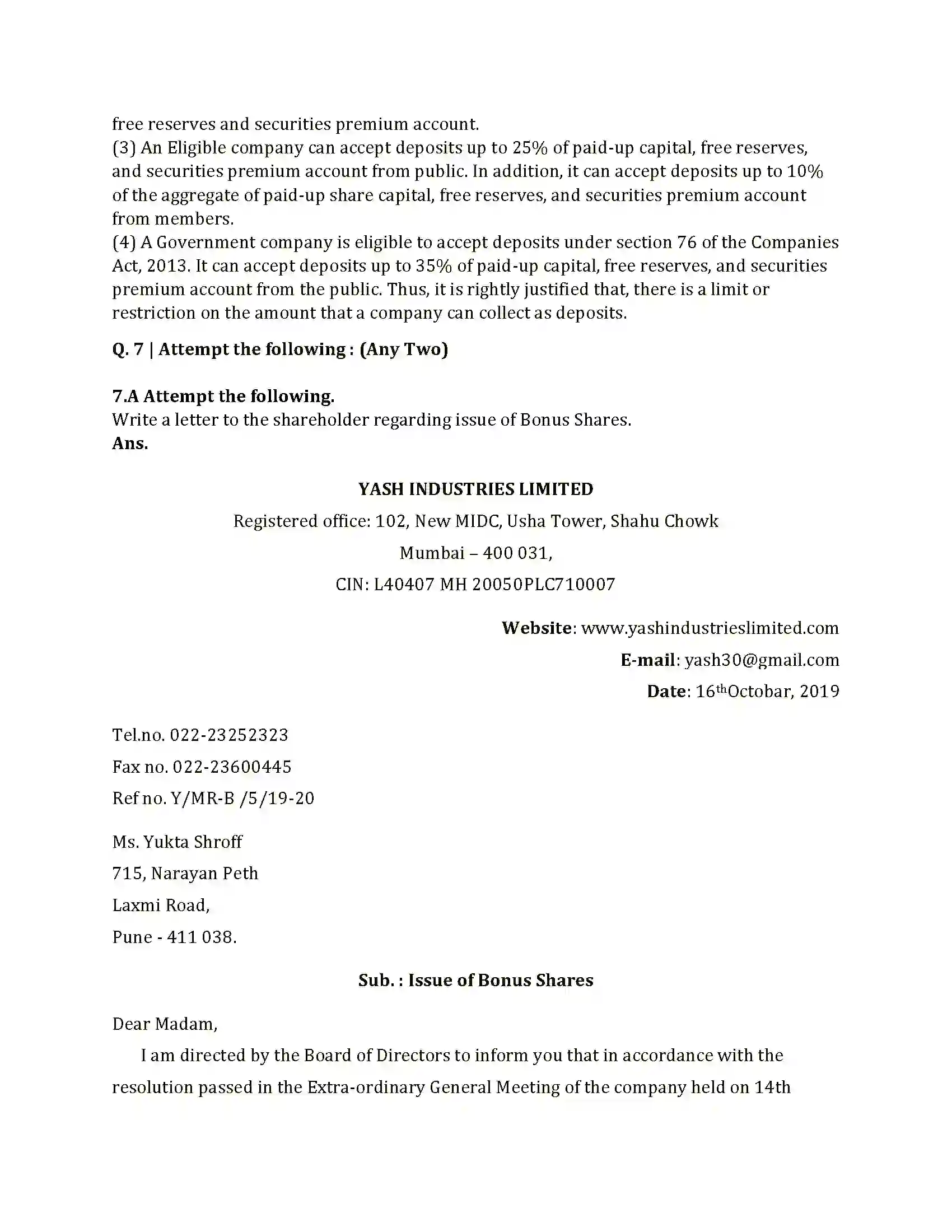 Maharashtra Board Class 12th 2025 Secretarial Practice Sample Paper 14