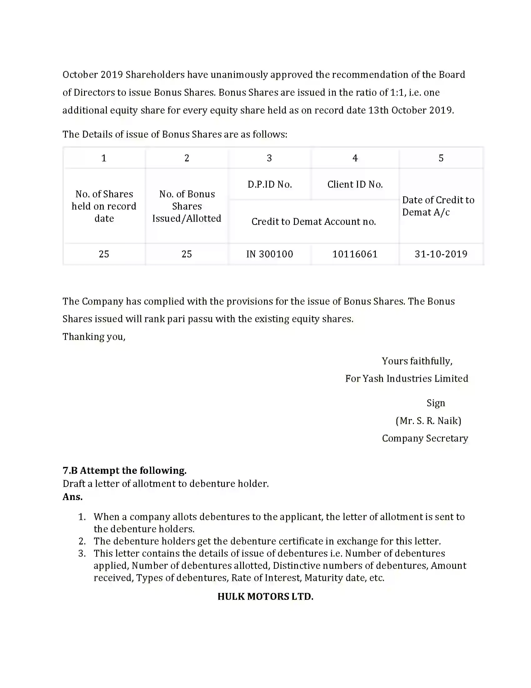 Maharashtra Board Class 12th 2025 Secretarial Practice Sample Paper 15