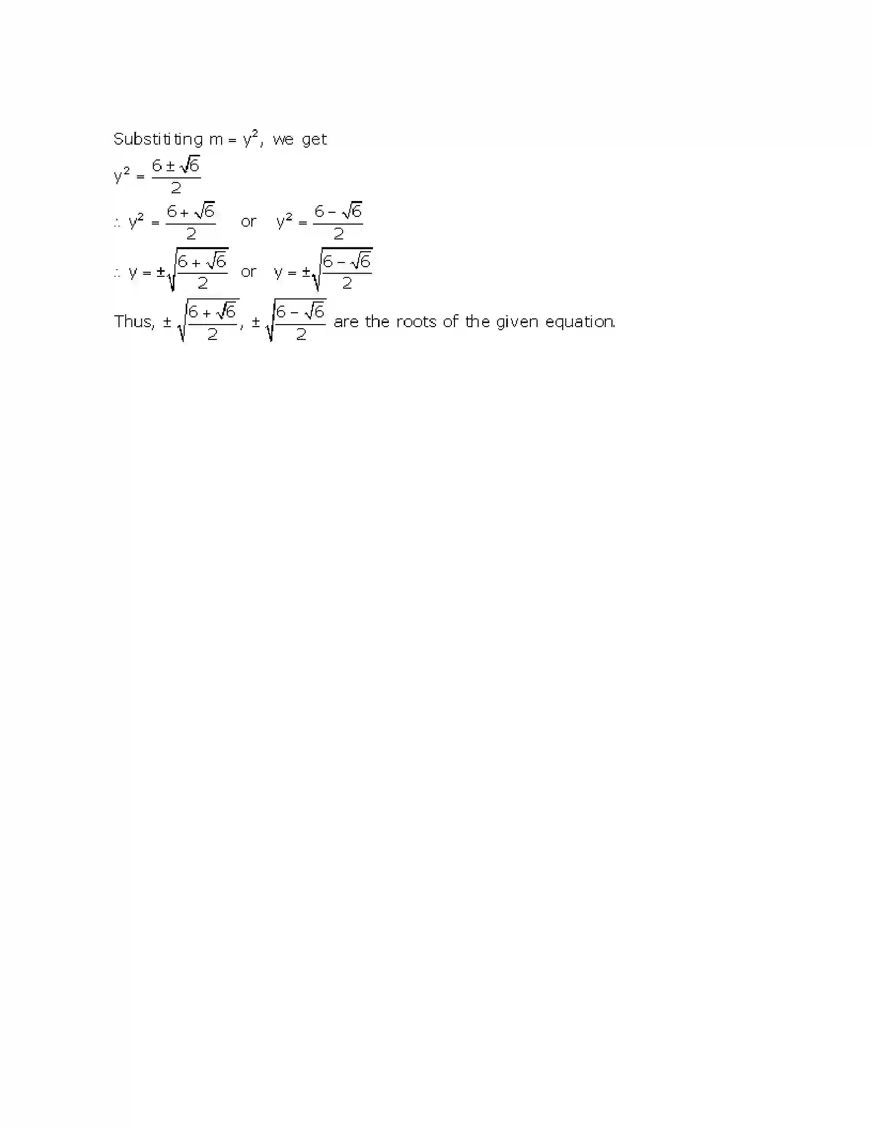 Maharashtra Board Class 10th Algebra - English Medium Quadratic Equations Solution 49