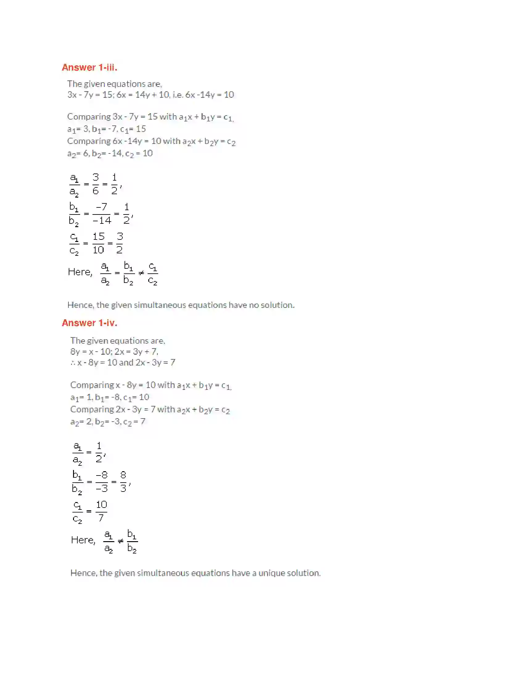 Maharashtra Board Class 10th Algebra - English Medium Linear Equations in Two Variables Solution 12
