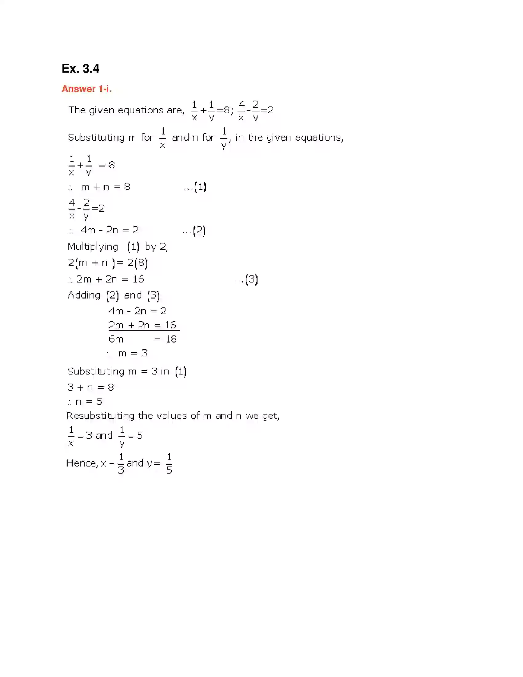 Maharashtra Board Class 10th Algebra - English Medium Linear Equations in Two Variables Solution 18