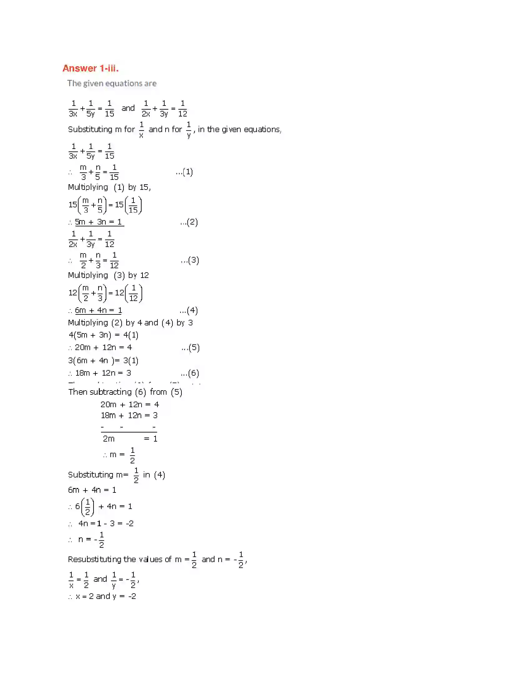 Maharashtra Board Class 10th Algebra - English Medium Linear Equations in Two Variables Solution 20