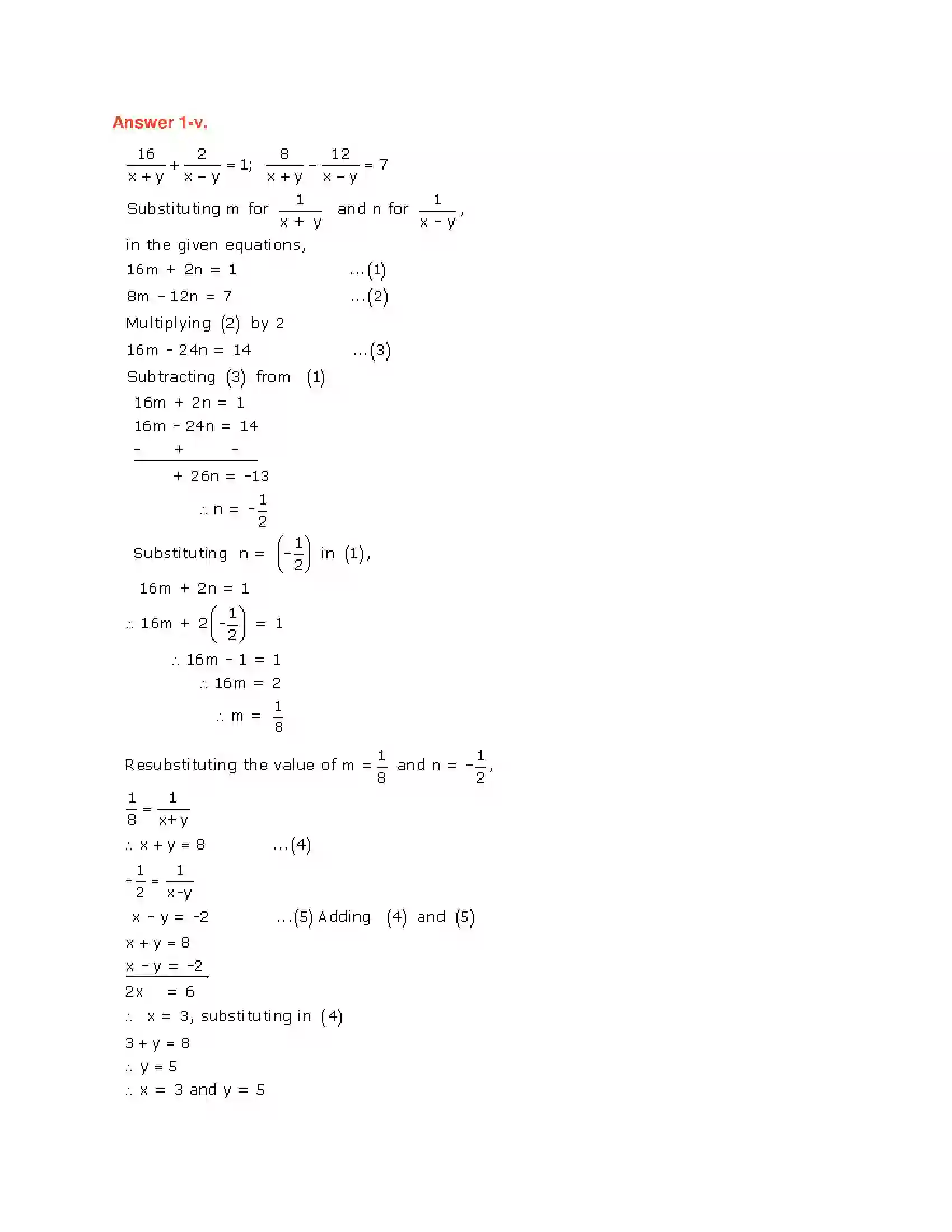 Maharashtra Board Class 10th Algebra - English Medium Linear Equations in Two Variables Solution 22