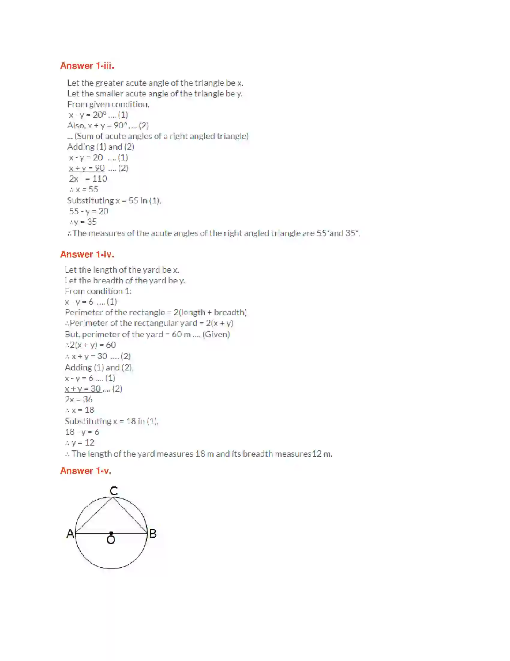 Maharashtra Board Class 10th Algebra - English Medium Linear Equations in Two Variables Solution 24