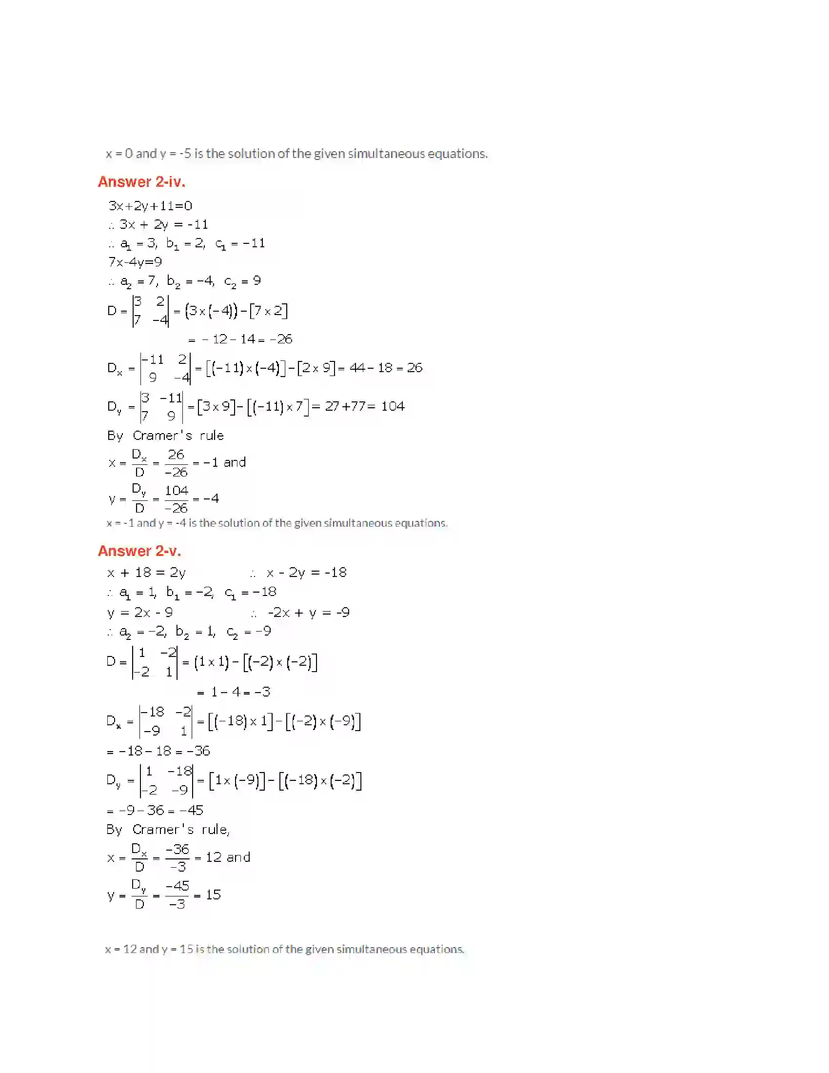 Maharashtra Board Class 10th Algebra - English Medium Linear Equations in Two Variables Solution 9
