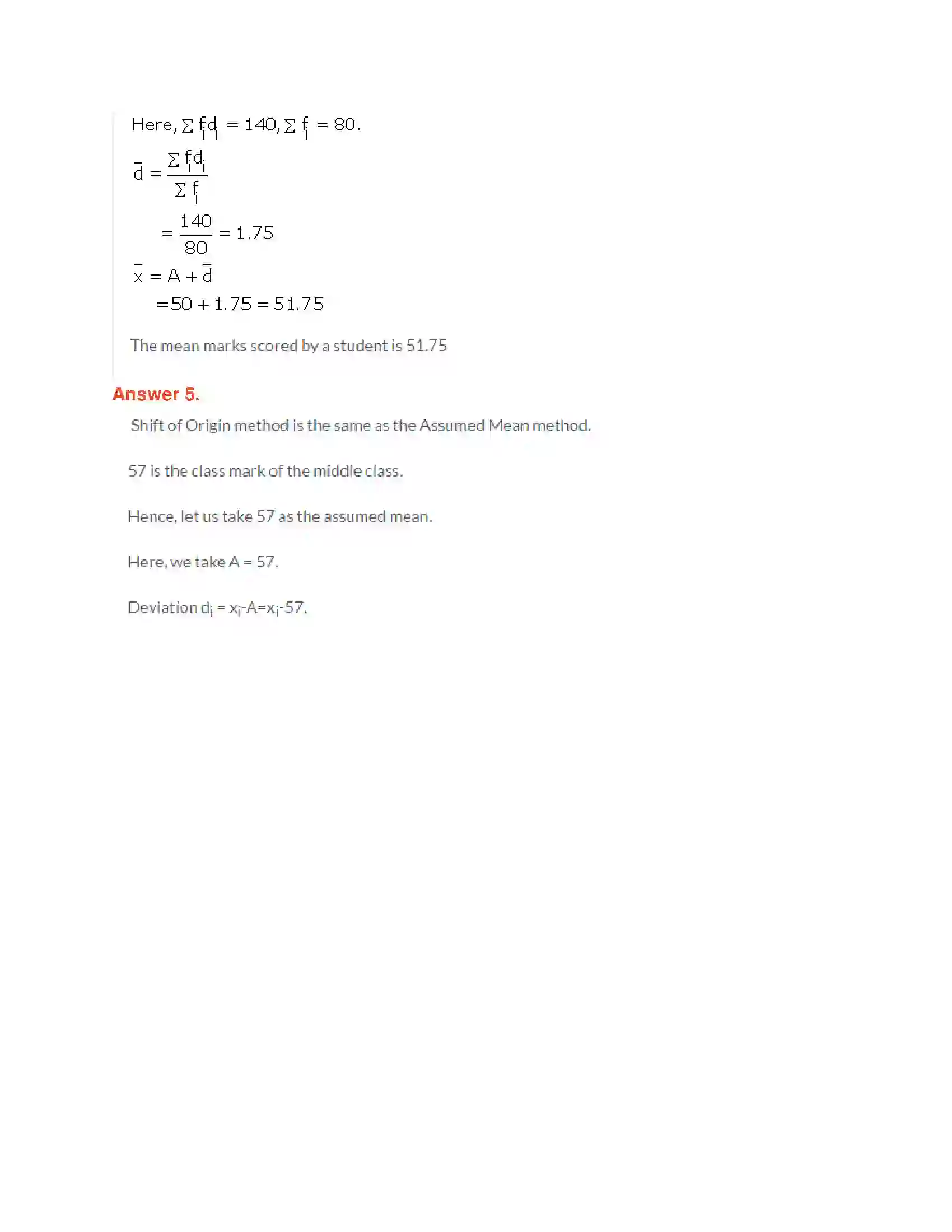Maharashtra Board Class 10th Algebra - English Medium Statistics-I Solution 5