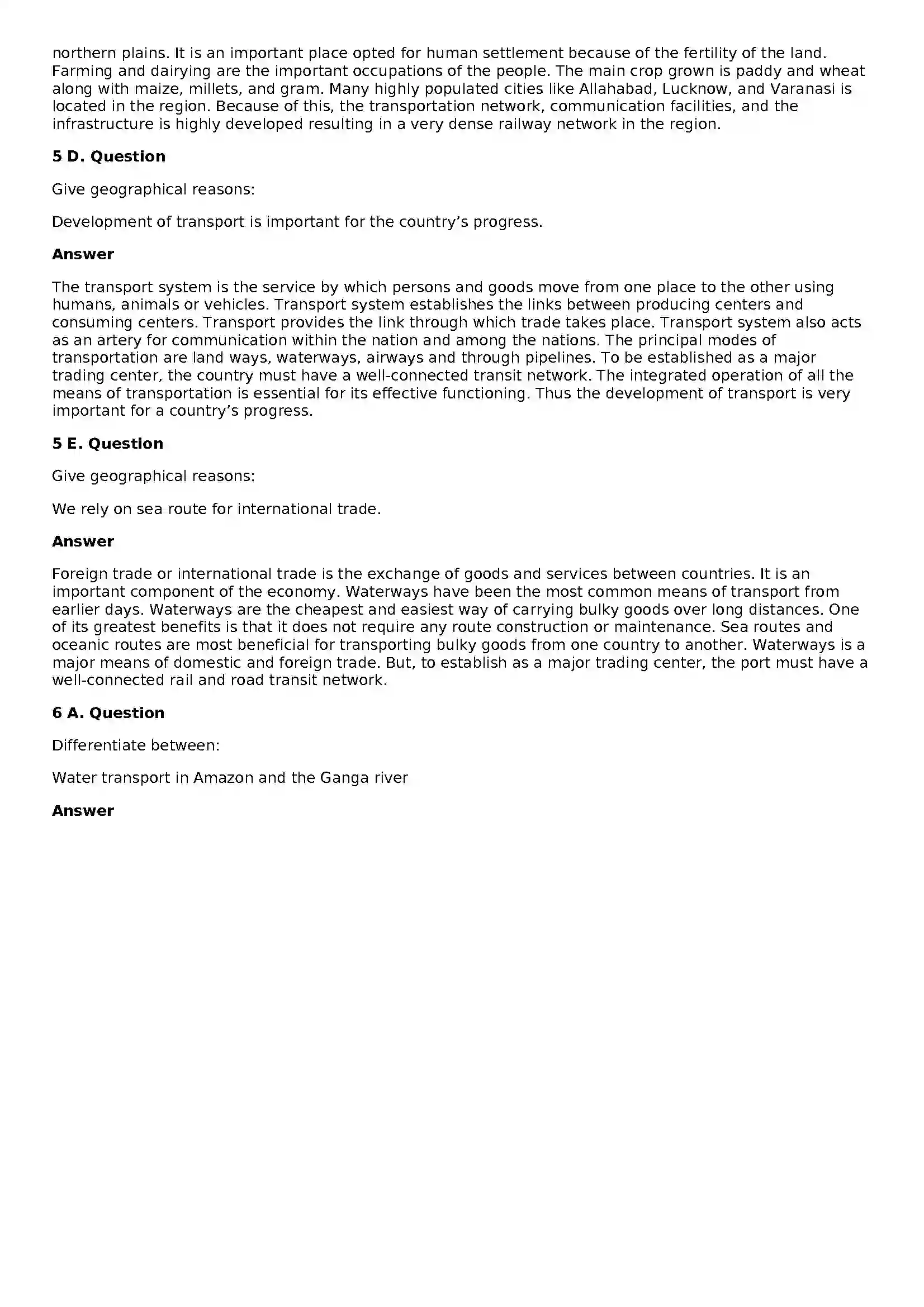 Maharashtra Board Class 10th Geography - English Medium Tourism, Transport and Communication Solution 5