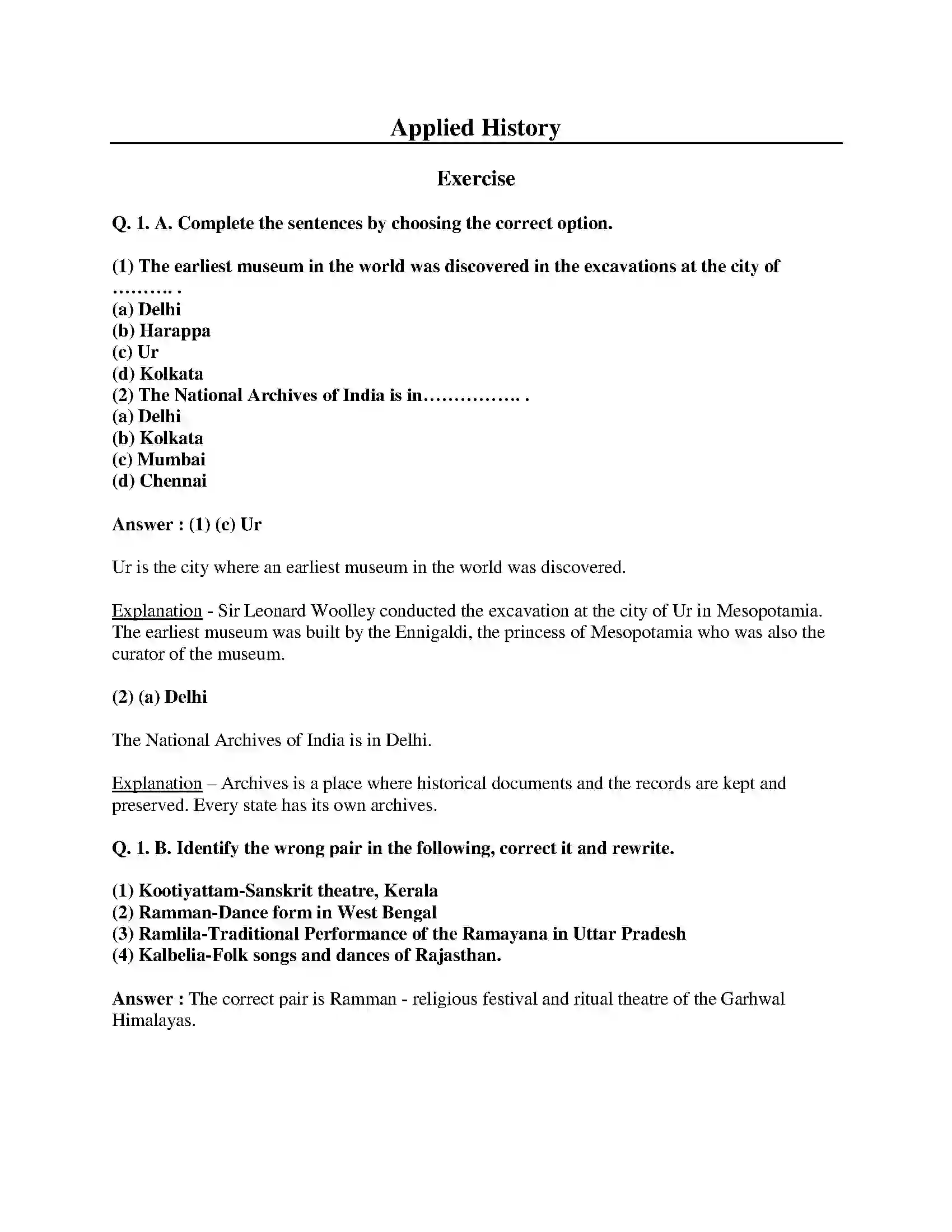 Maharashtra Board Class 10th History - English Medium Applied History Solution 1