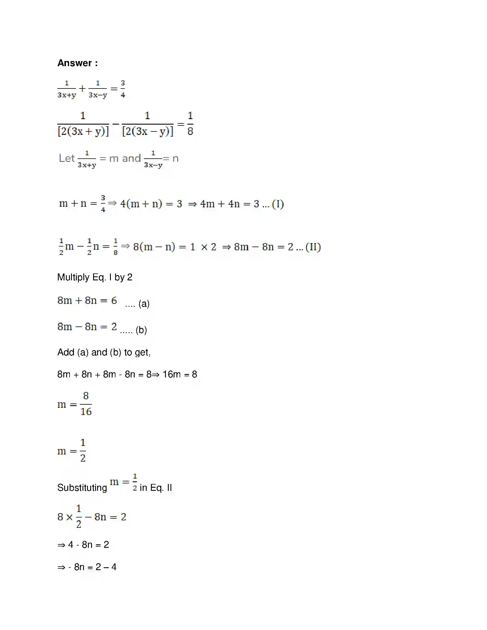 Maharashtra Board Class 10th Mathematics Part-I - English Medium Linear Equations in Two Variables Solution 29