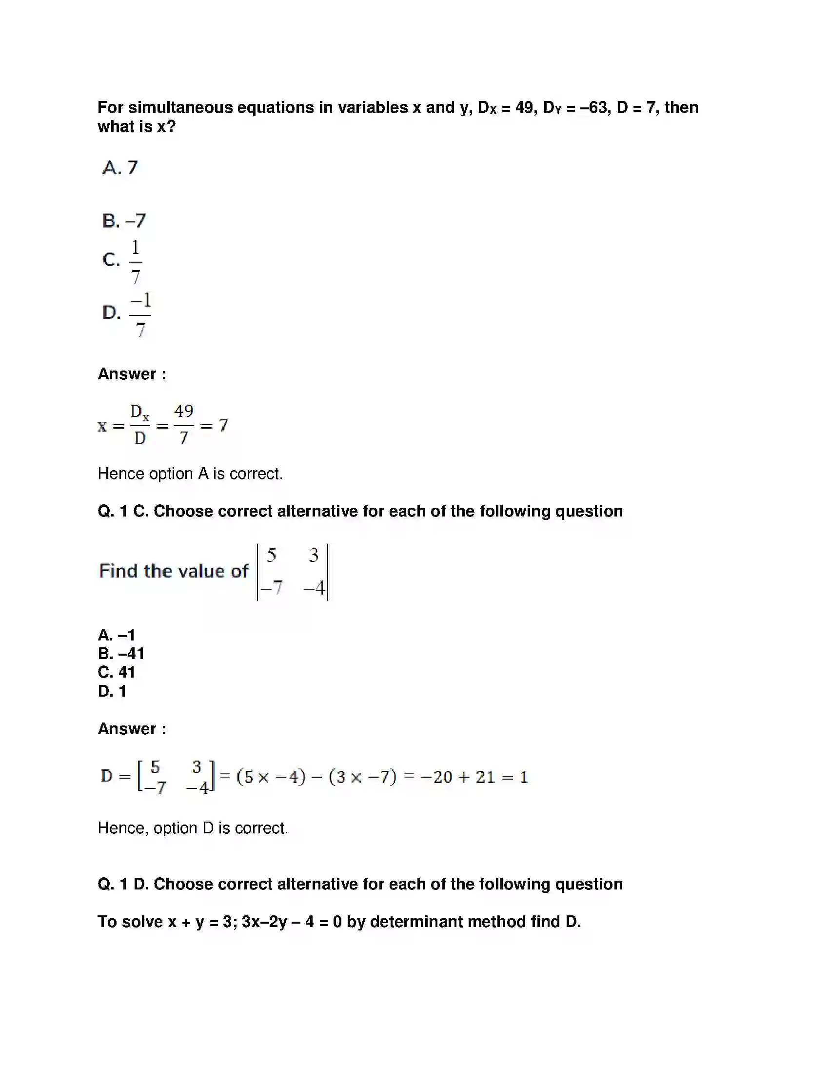 Maharashtra Board Class 10th Mathematics Part-I - English Medium Linear Equations in Two Variables Solution 40