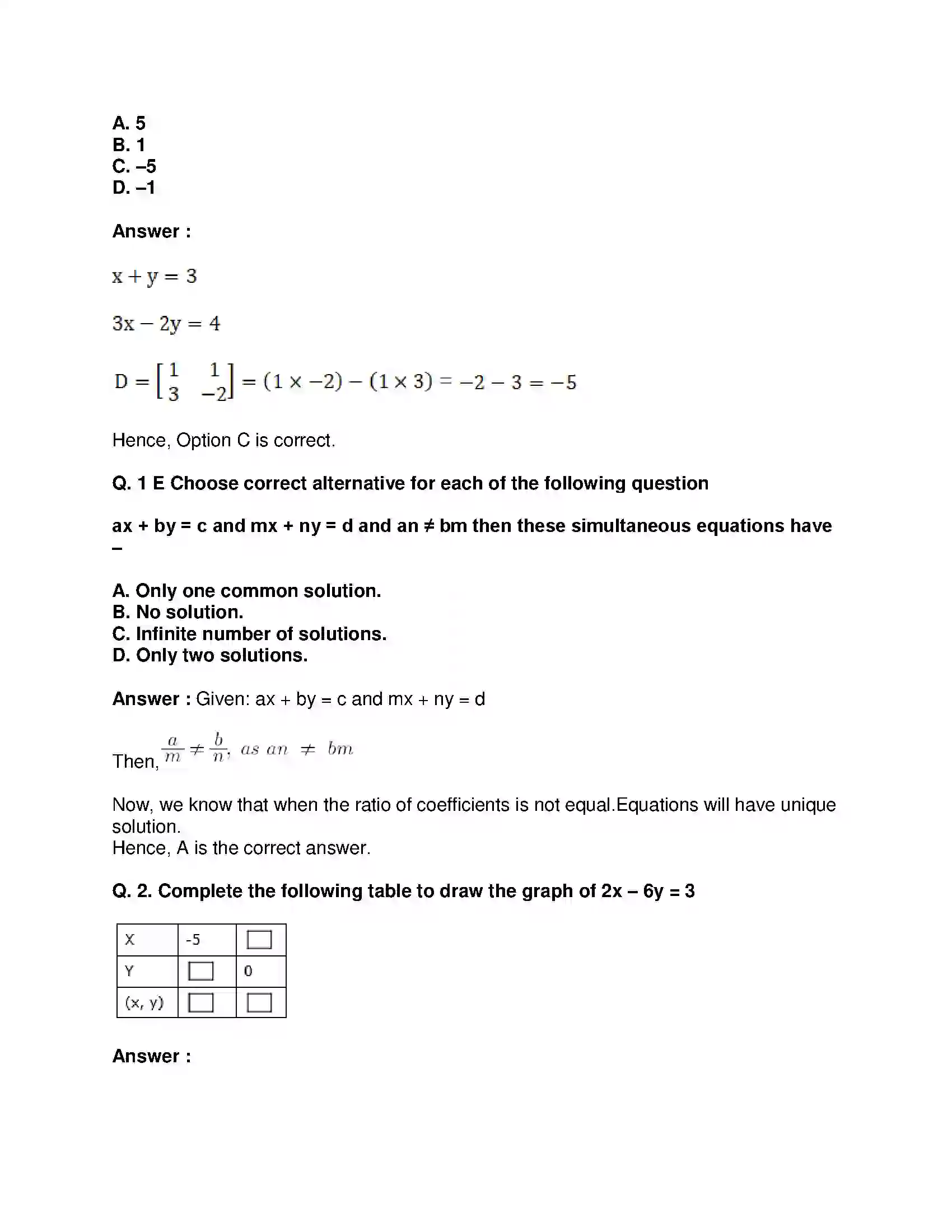 Maharashtra Board Class 10th Mathematics Part-I - English Medium Linear Equations in Two Variables Solution 41