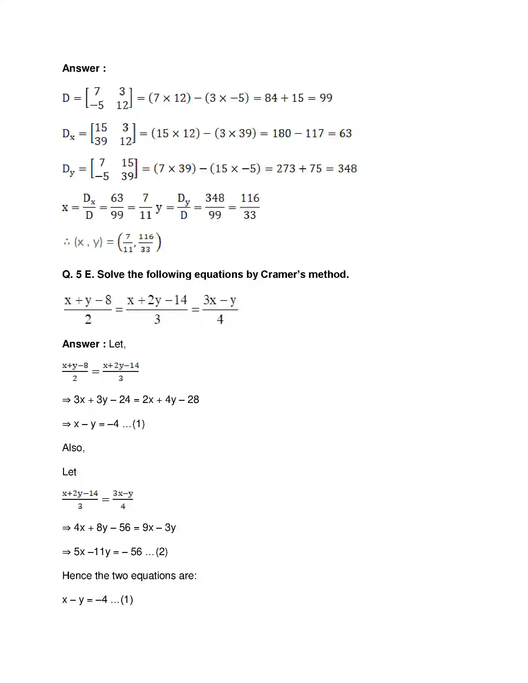 Maharashtra Board Class 10th Mathematics Part-I - English Medium Linear Equations in Two Variables Solution 50
