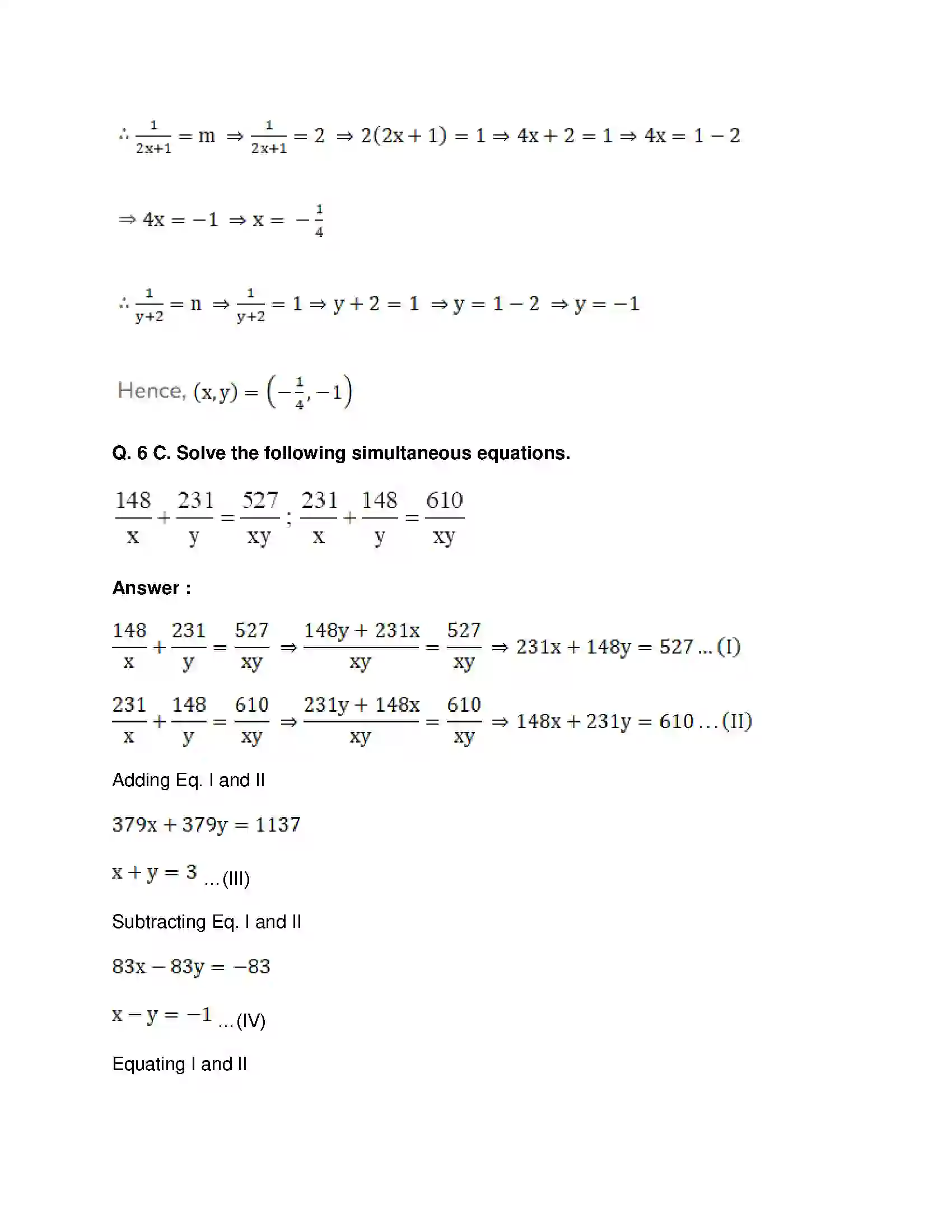 Maharashtra Board Class 10th Mathematics Part-I - English Medium Linear Equations in Two Variables Solution 54
