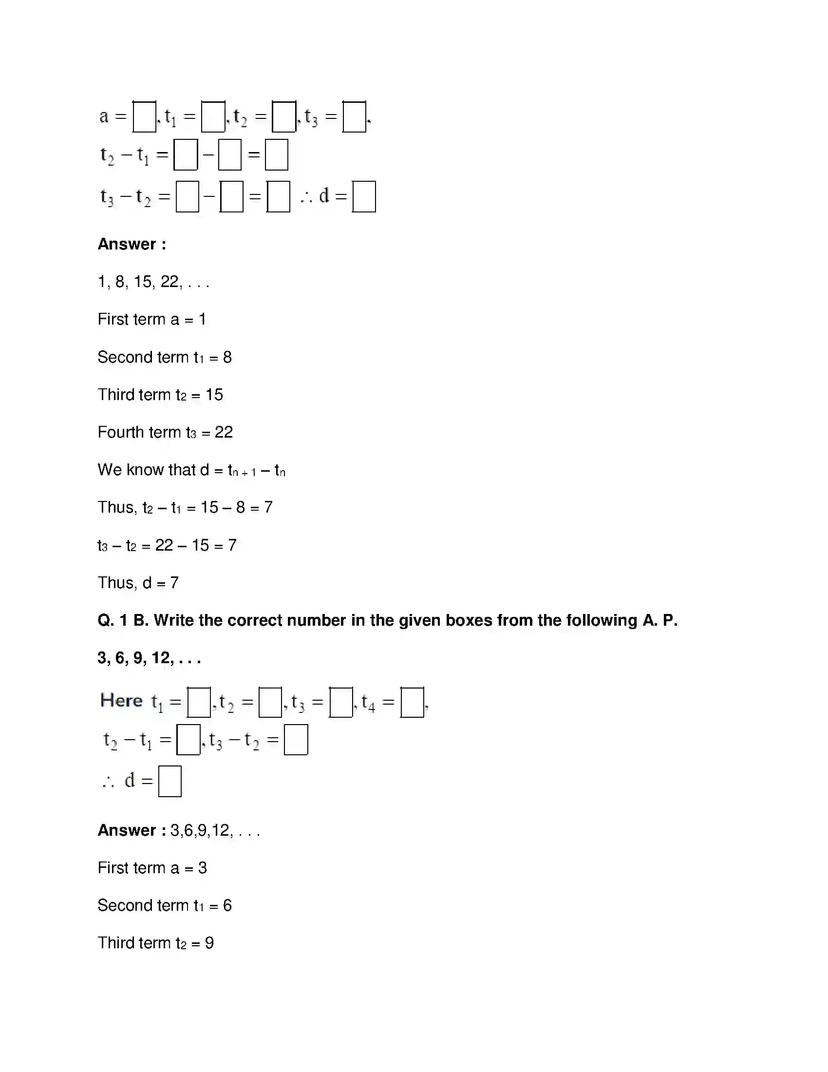 Maharashtra Board Class 10th Mathematics Part-I - English Medium Arithmetic Progression Solution 11