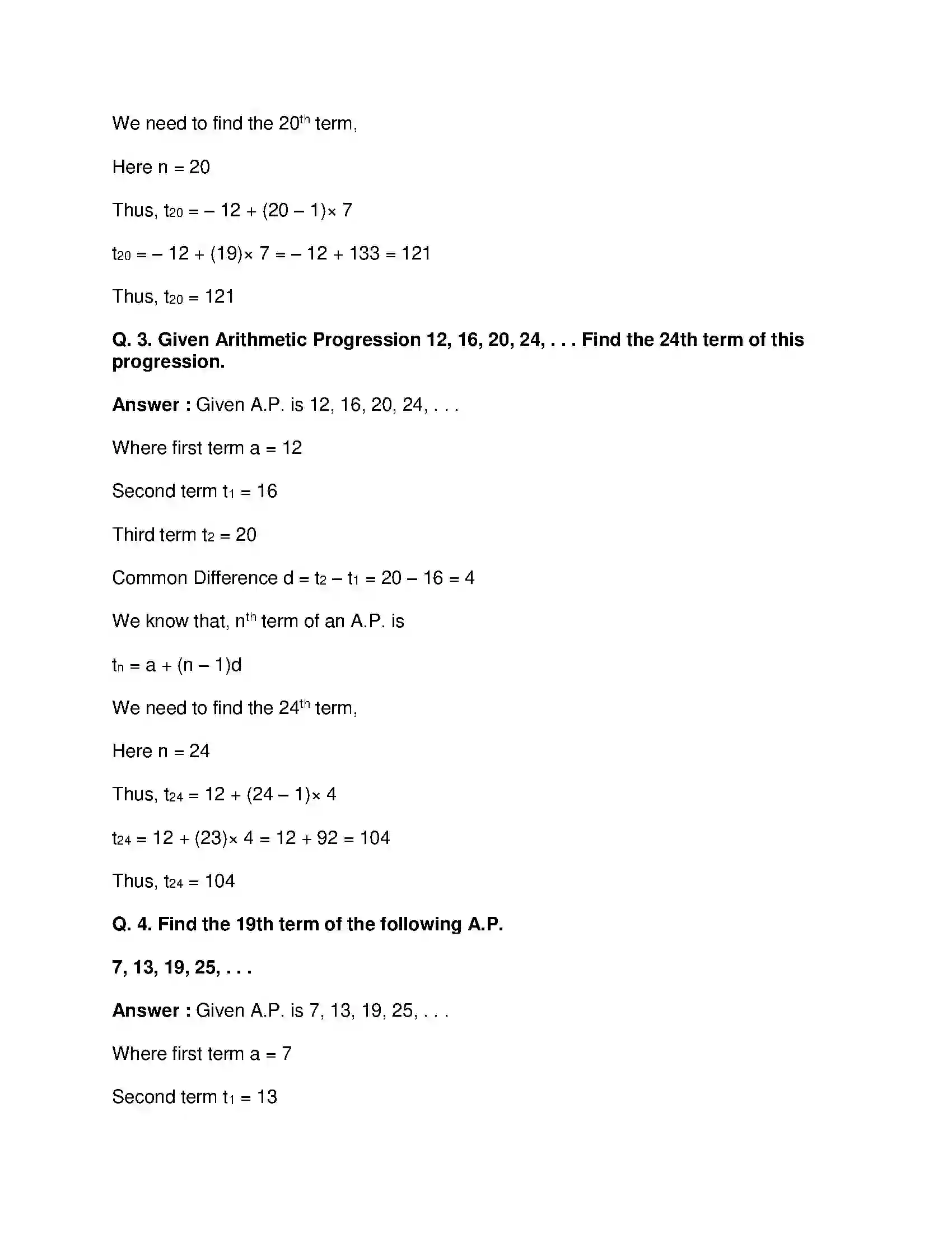 Maharashtra Board Class 10th Mathematics Part-I - English Medium Arithmetic Progression Solution 14