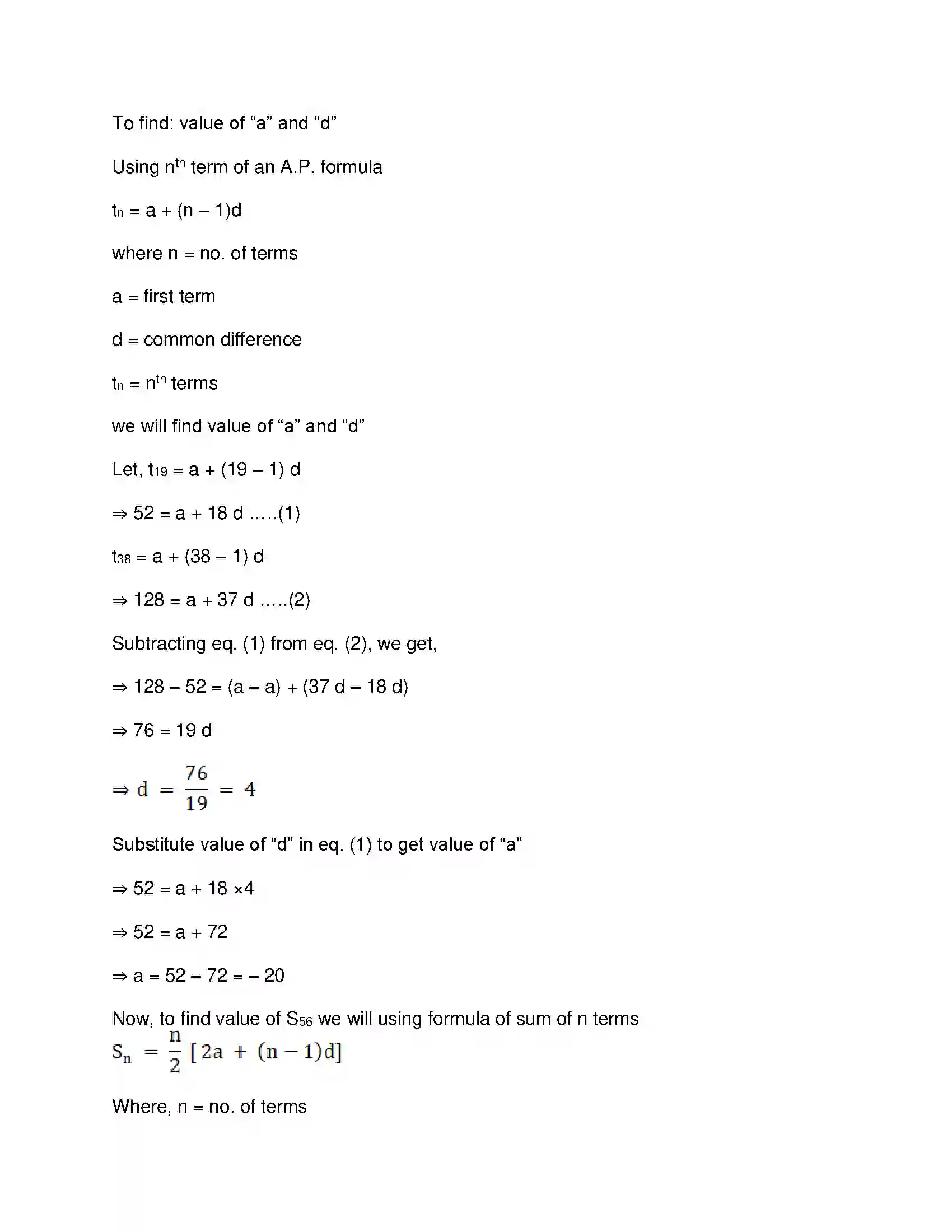 Maharashtra Board Class 10th Mathematics Part-I - English Medium Arithmetic Progression Solution 24