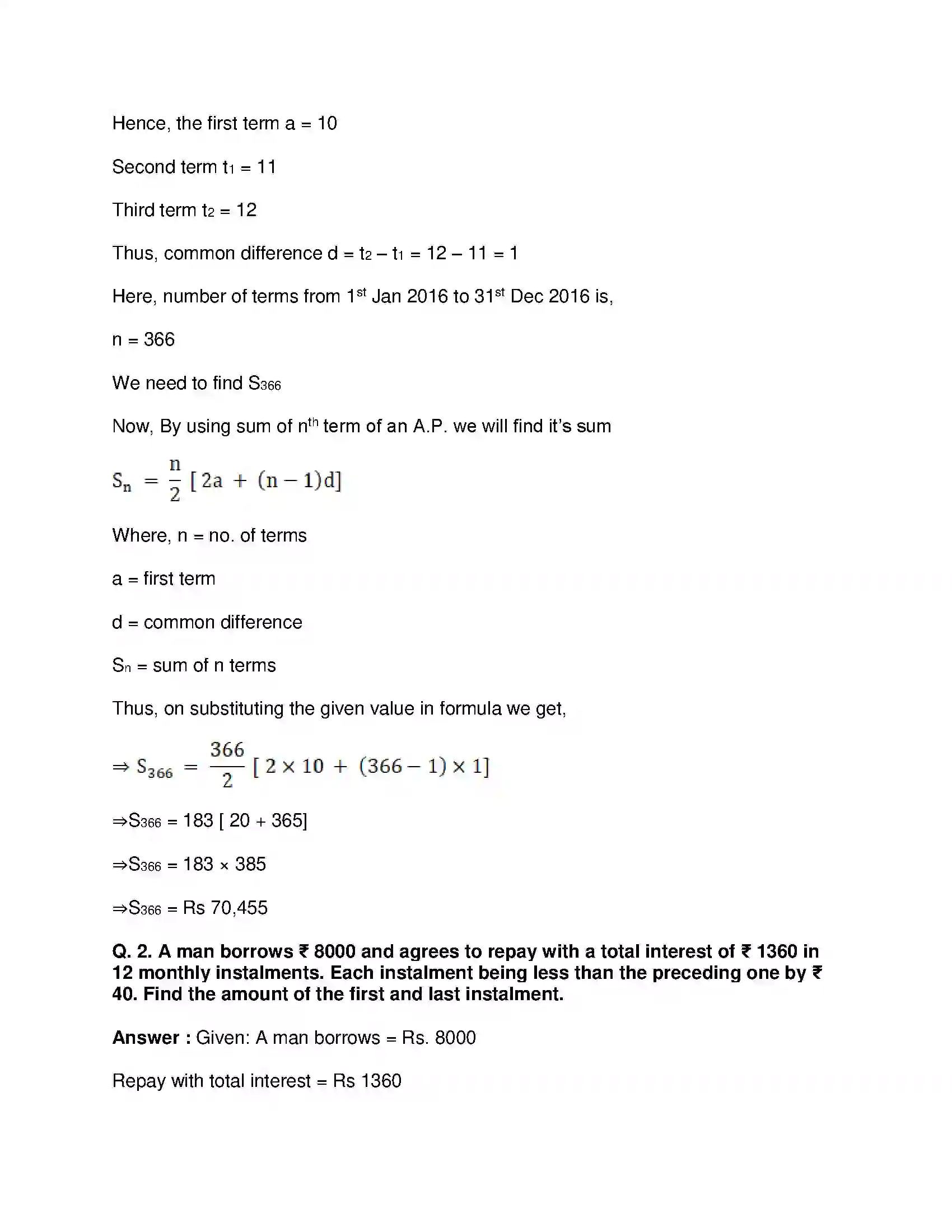 Maharashtra Board Class 10th Mathematics Part-I - English Medium Arithmetic Progression Solution 33