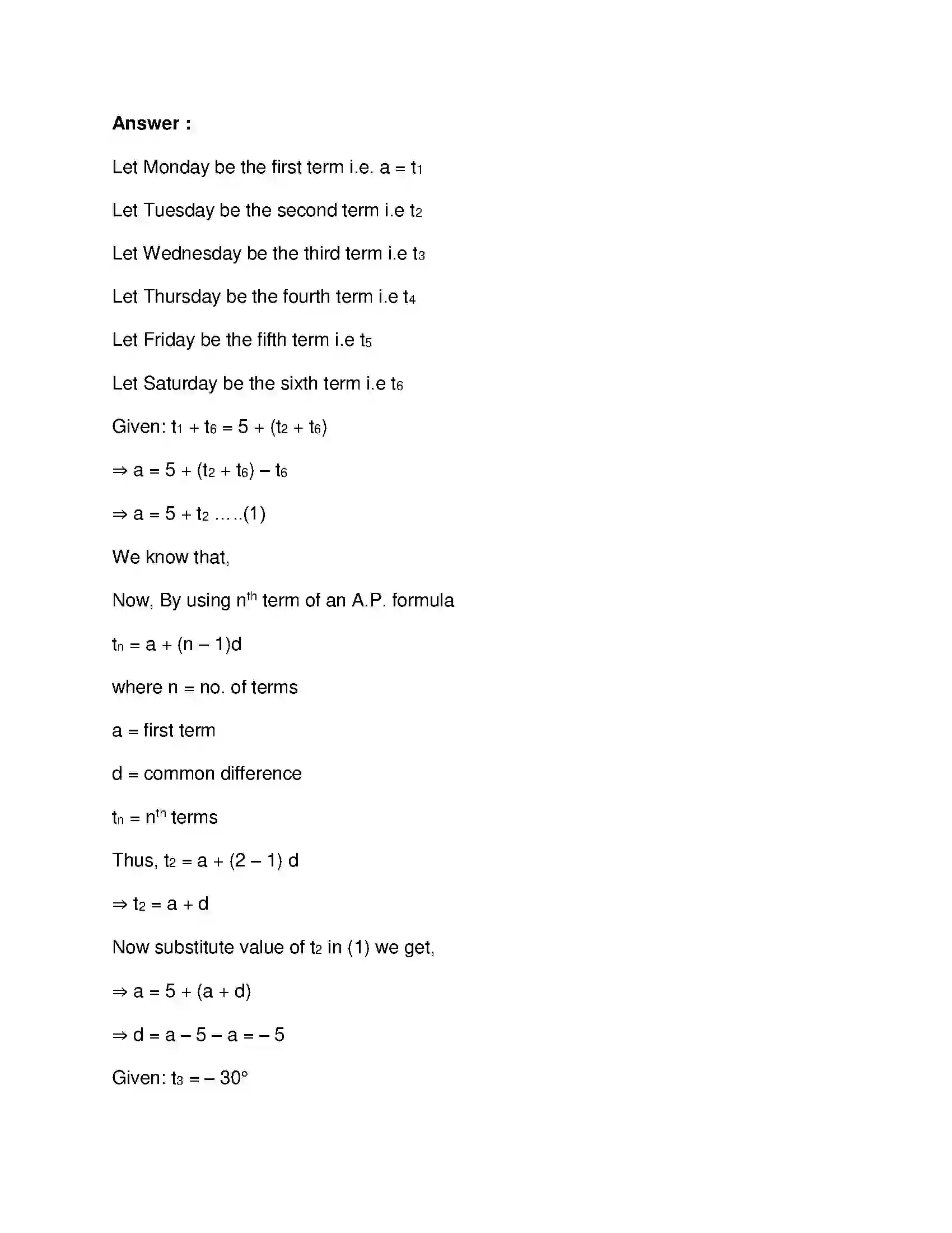 Maharashtra Board Class 10th Mathematics Part-I - English Medium Arithmetic Progression Solution 38
