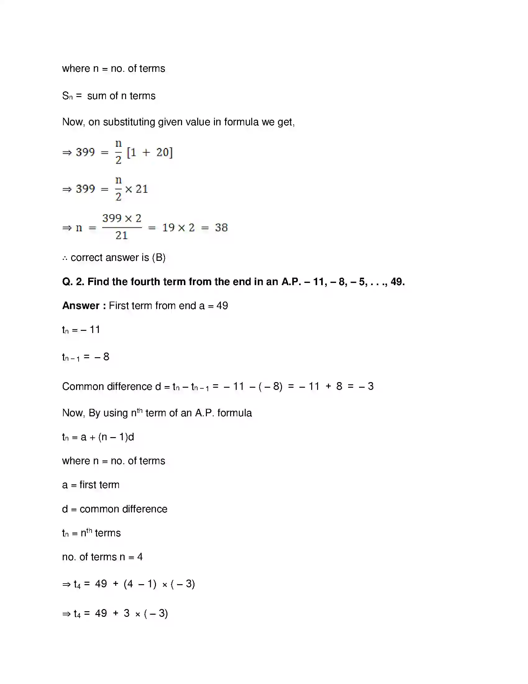 Maharashtra Board Class 10th Mathematics Part-I - English Medium Arithmetic Progression Solution 49