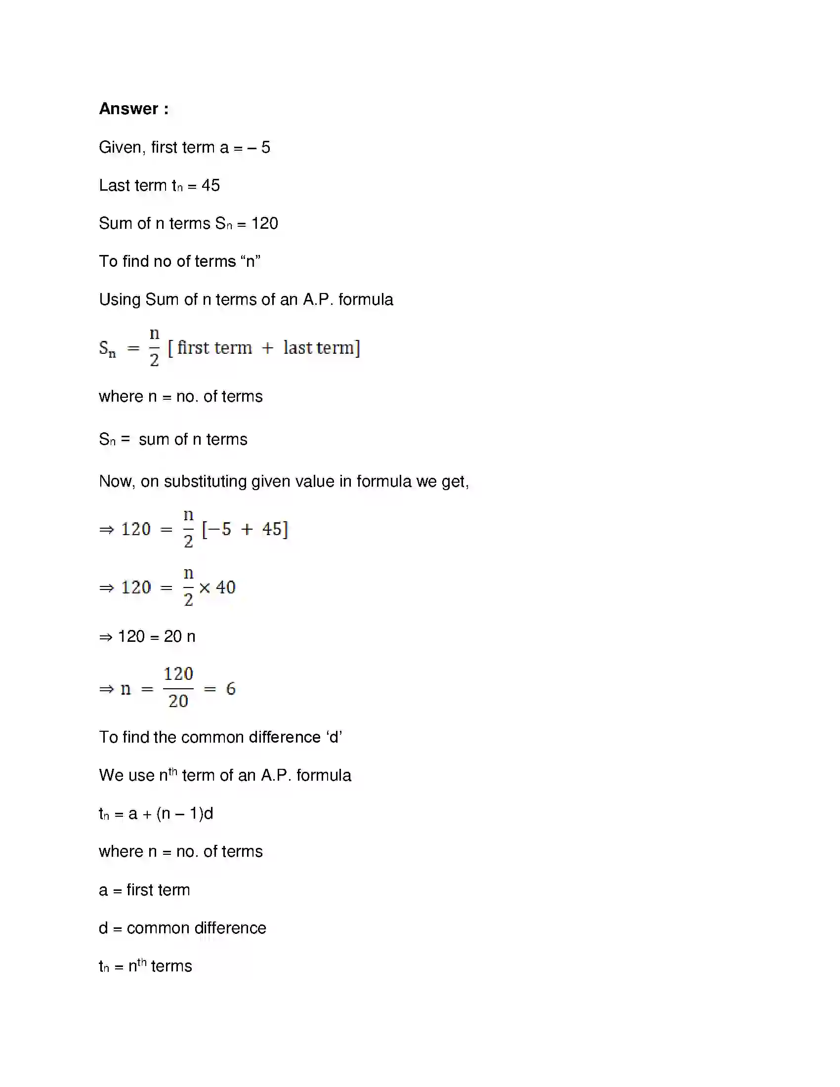 Maharashtra Board Class 10th Mathematics Part-I - English Medium Arithmetic Progression Solution 56