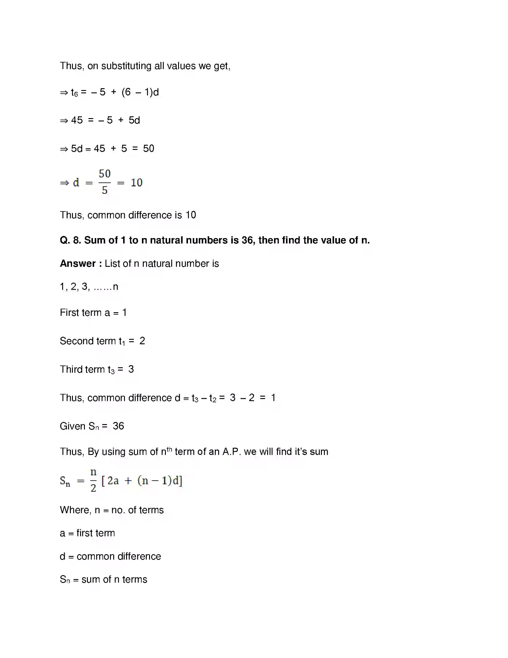 Maharashtra Board Class 10th Mathematics Part-I - English Medium Arithmetic Progression Solution 57