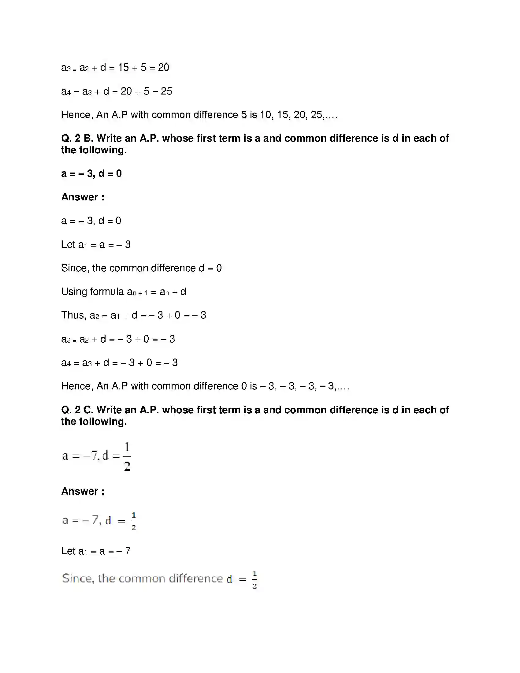 Maharashtra Board Class 10th Mathematics Part-I - English Medium Arithmetic Progression Solution 6