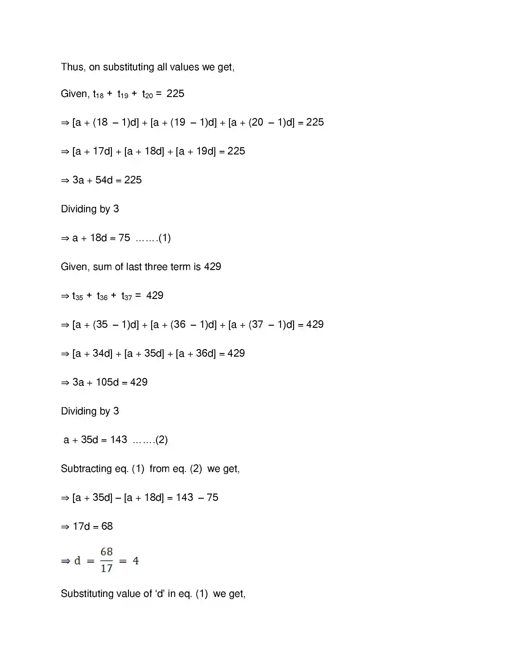 Maharashtra Board Class 10th Mathematics Part-I - English Medium Arithmetic Progression Solution 60