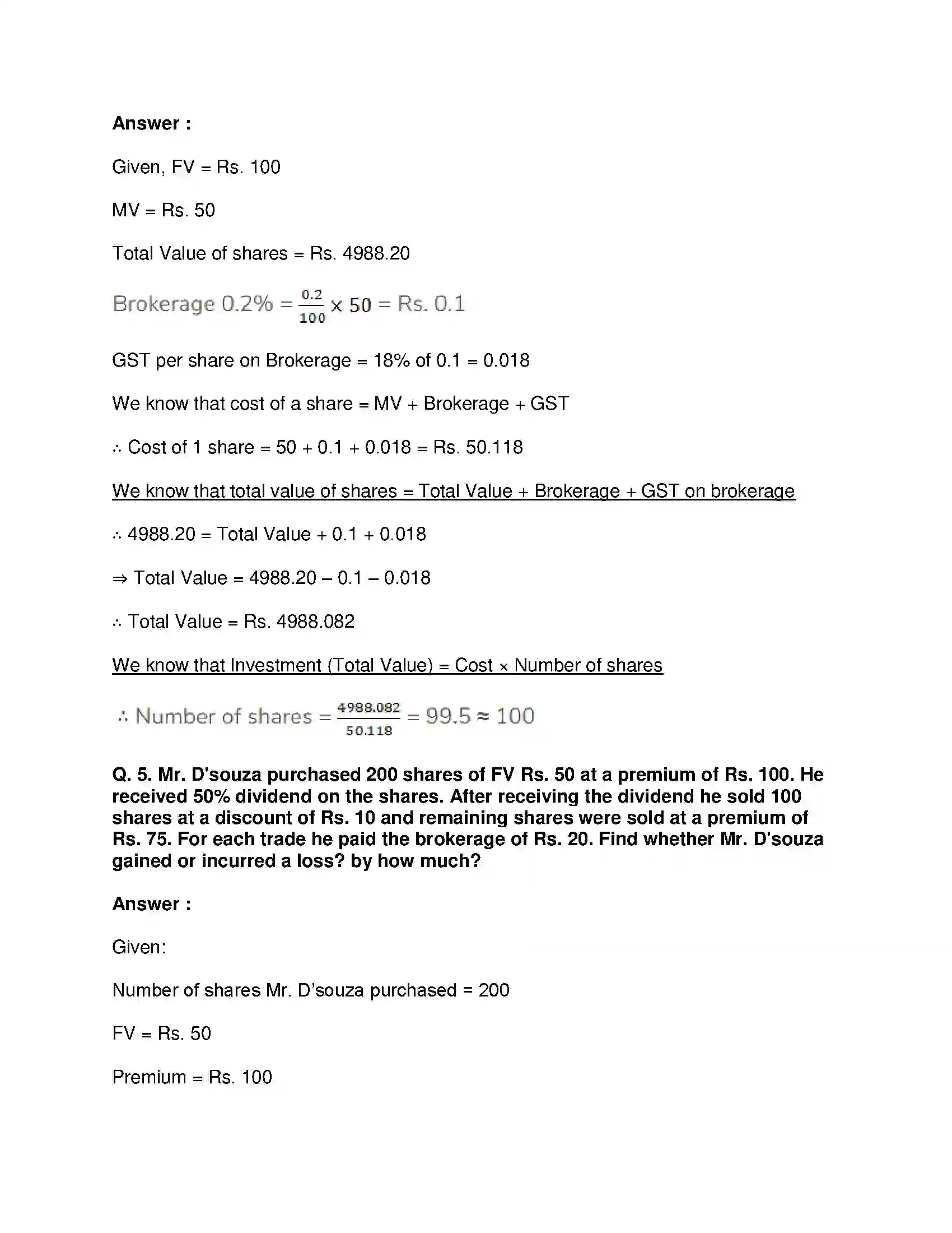 Maharashtra Board Class 10th Mathematics Part-I - English Medium Financial Planning Solution 22