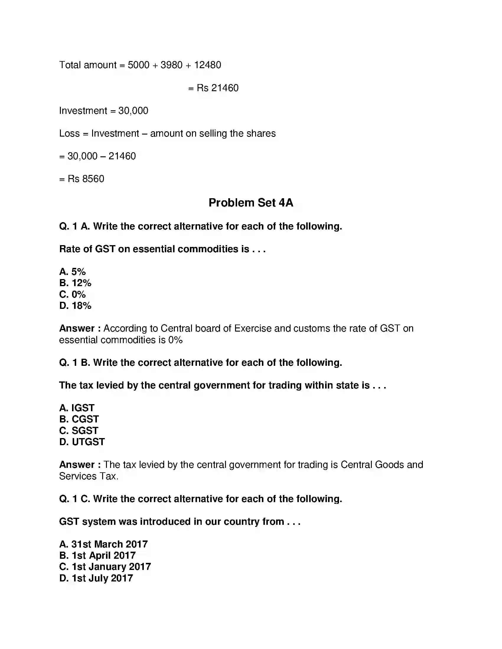 Maharashtra Board Class 10th Mathematics Part-I - English Medium Financial Planning Solution 24