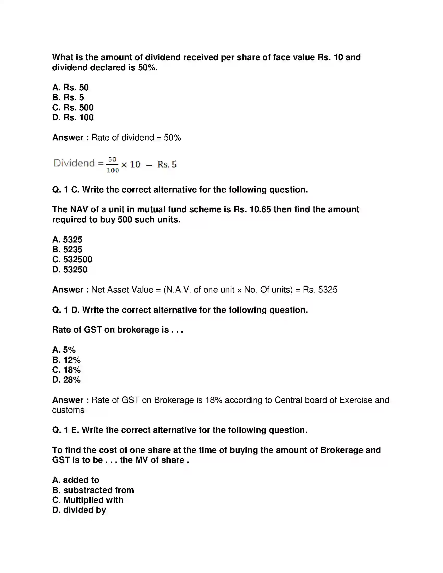 Maharashtra Board Class 10th Mathematics Part-I - English Medium Financial Planning Solution 35
