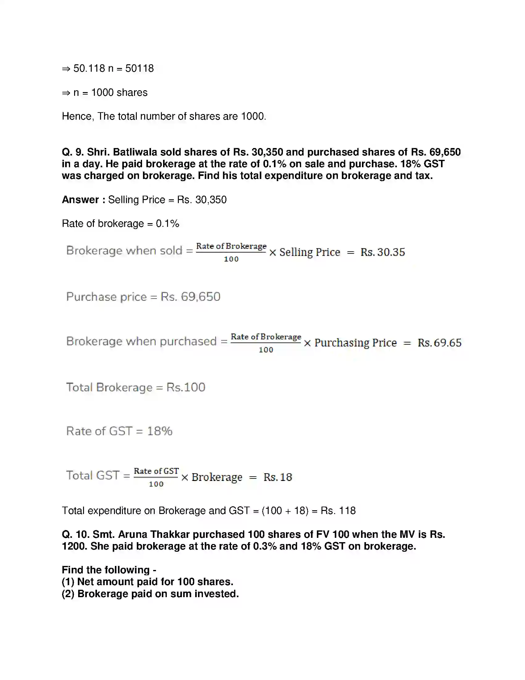 Maharashtra Board Class 10th Mathematics Part-I - English Medium Financial Planning Solution 40