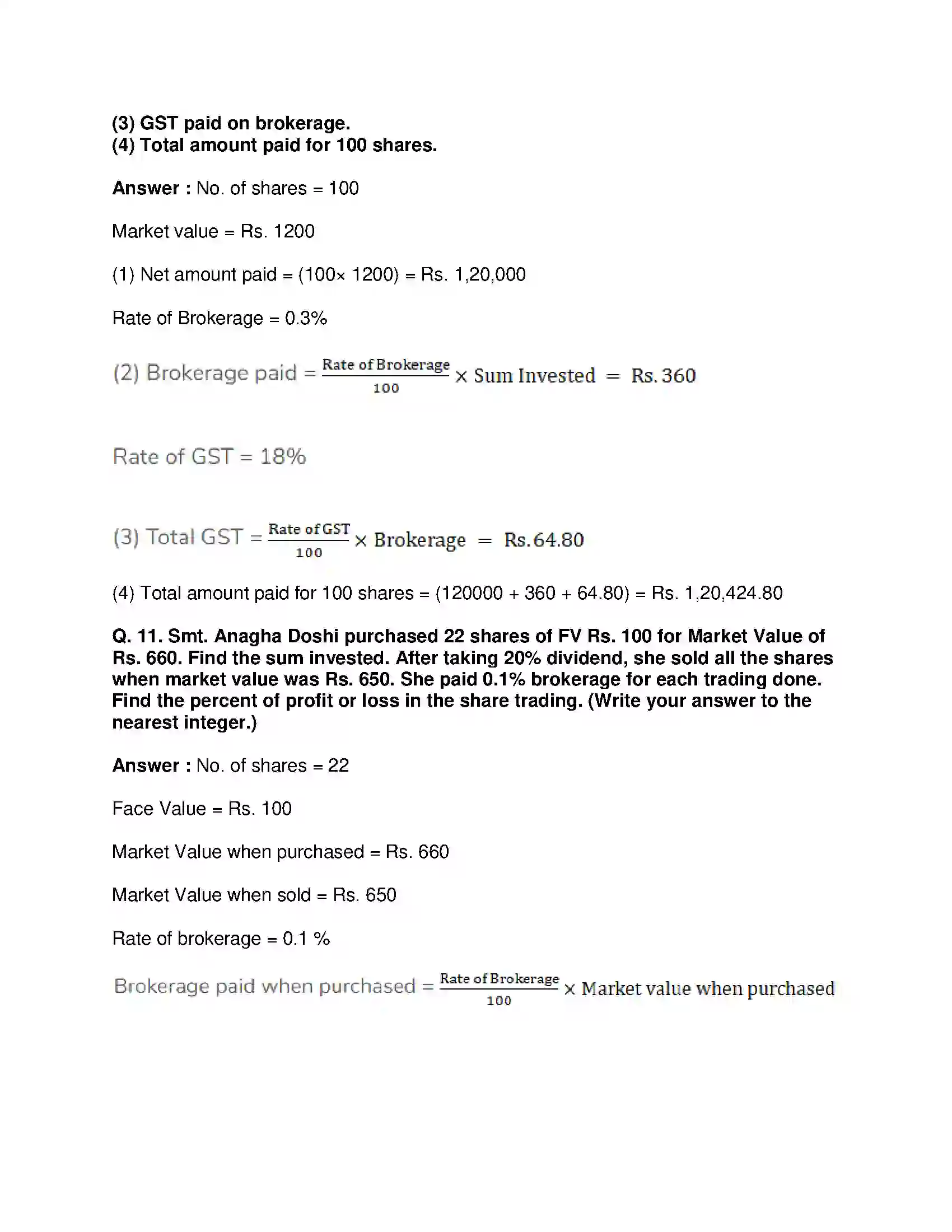 Maharashtra Board Class 10th Mathematics Part-I - English Medium Financial Planning Solution 41