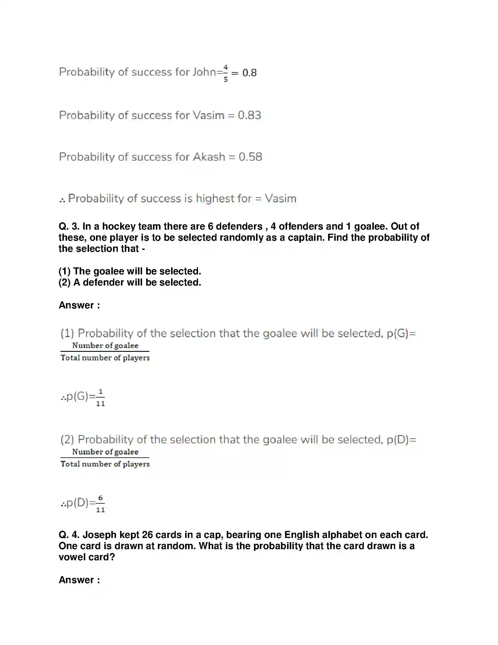 Maharashtra Board Class 10th Mathematics Part-I - English Medium Probability Solution 12