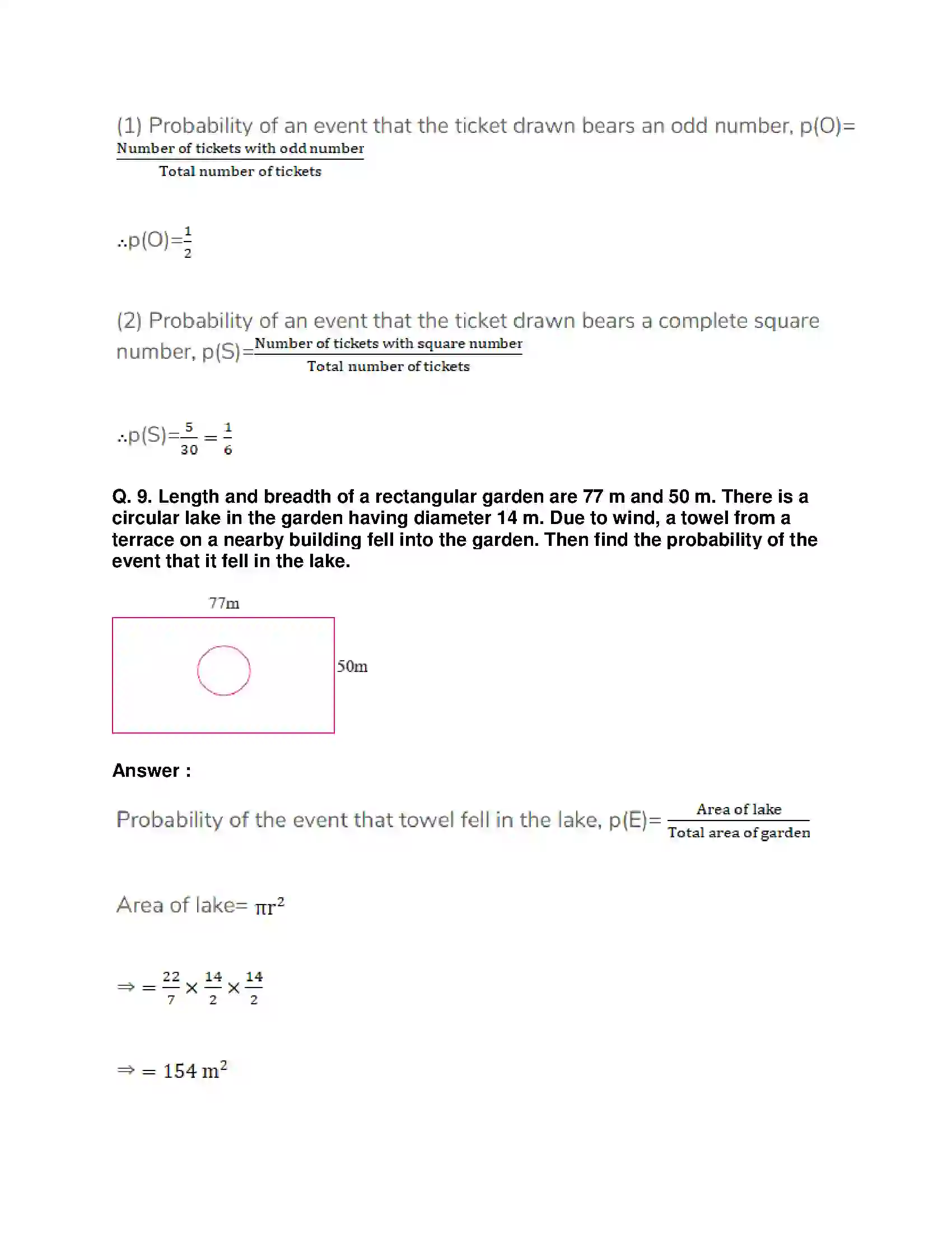 Maharashtra Board Class 10th Mathematics Part-I - English Medium Probability Solution 15