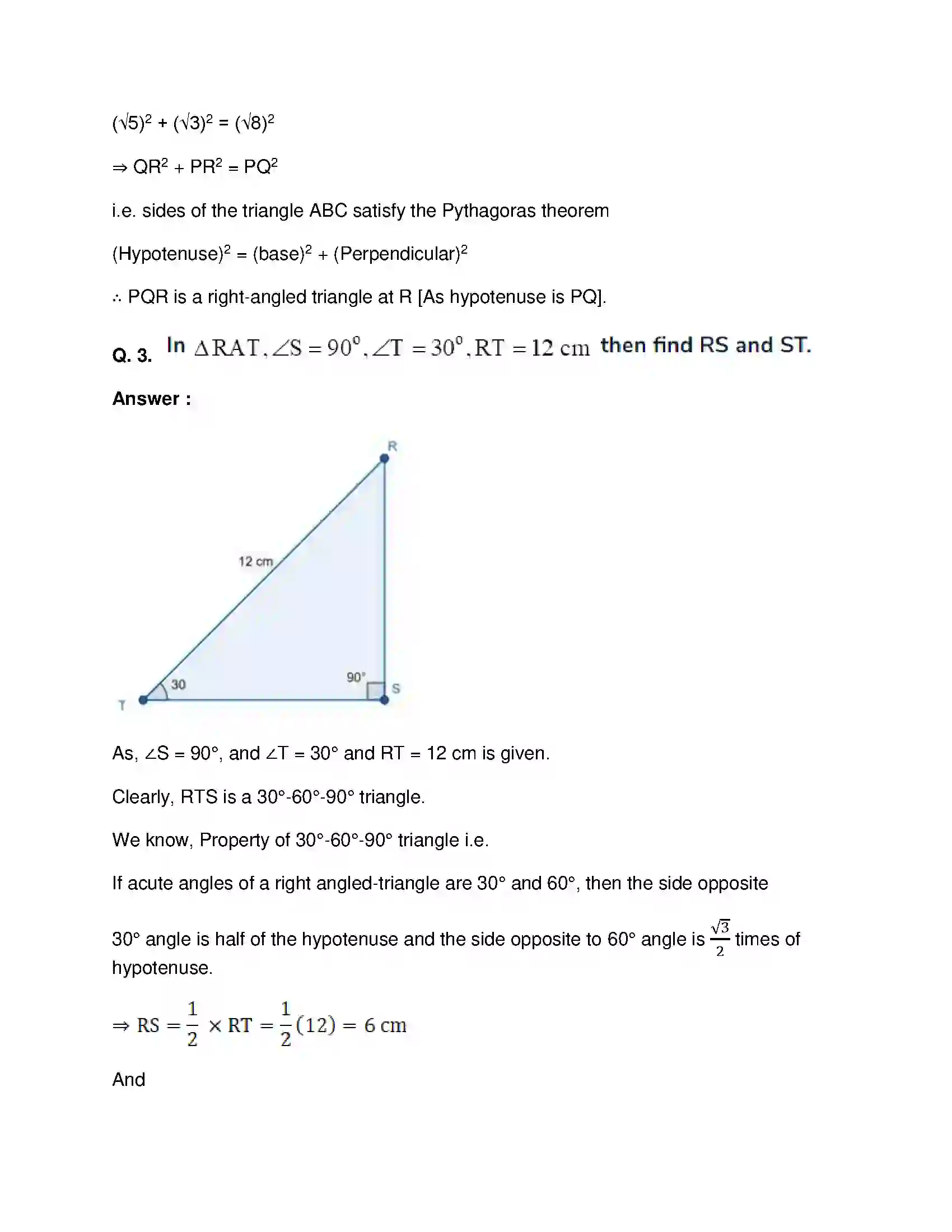Maharashtra Board Class 10th Mathematics Part-II - English Medium Pythagoras Theorem Solution 24