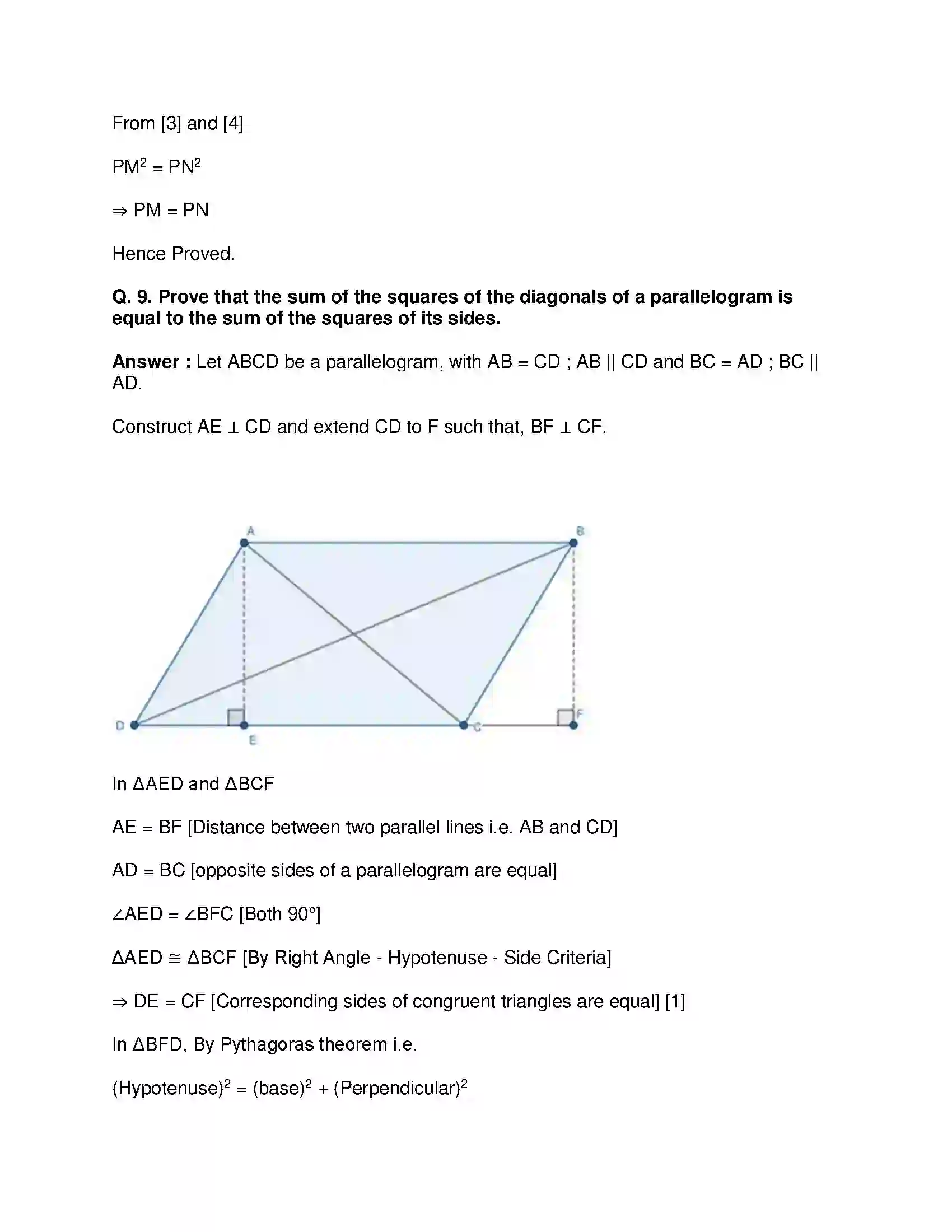 Maharashtra Board Class 10th Mathematics Part-II - English Medium Pythagoras Theorem Solution 31