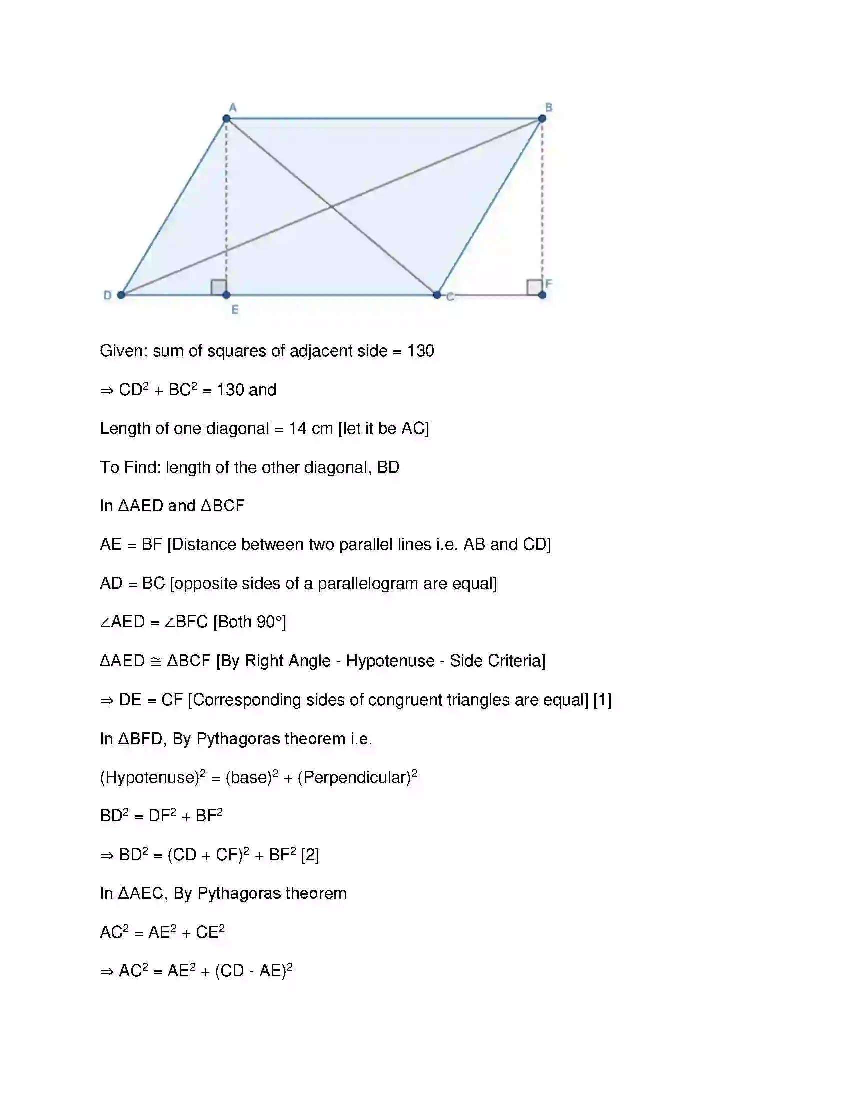Maharashtra Board Class 10th Mathematics Part-II - English Medium Pythagoras Theorem Solution 36