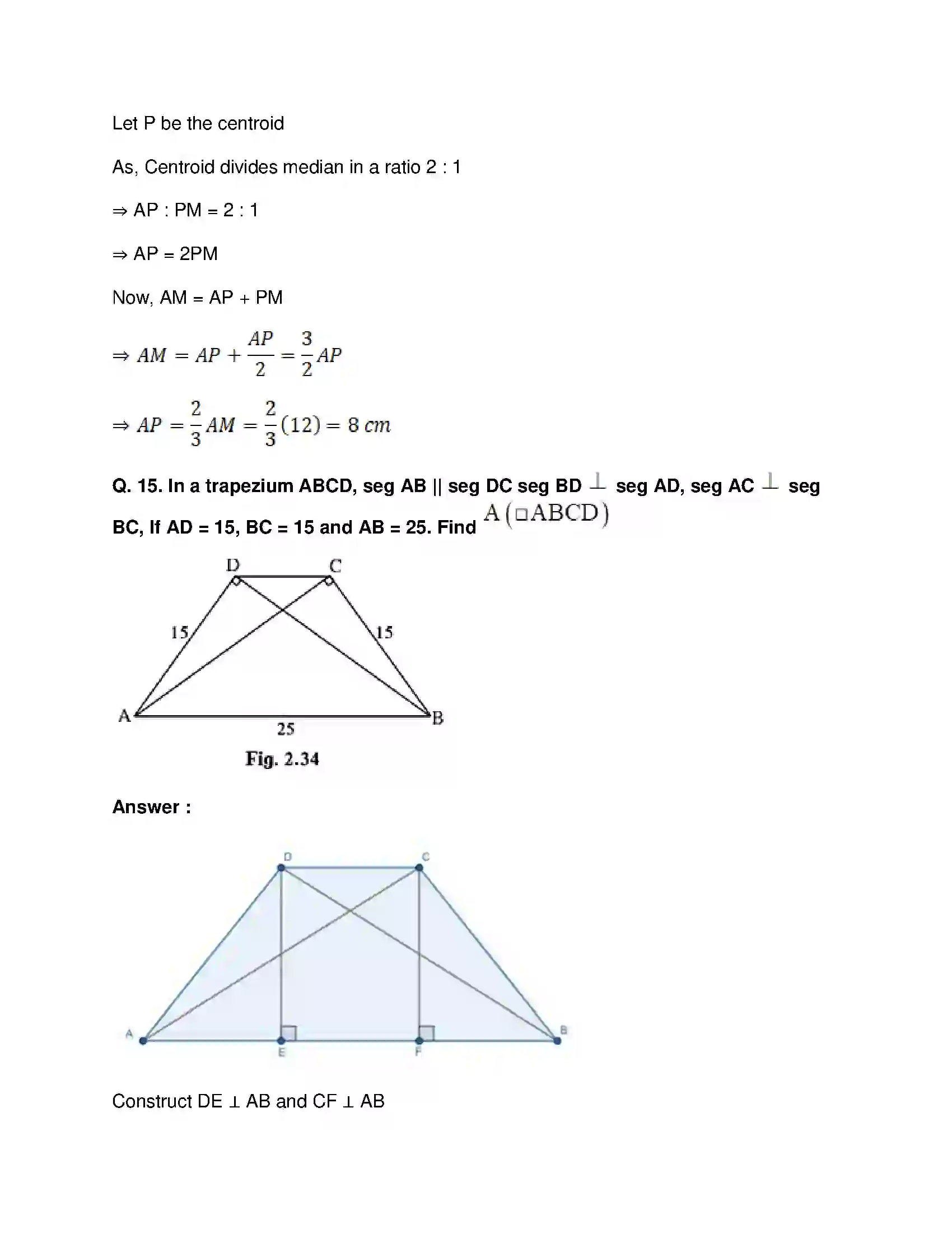 Maharashtra Board Class 10th Mathematics Part-II - English Medium Pythagoras Theorem Solution 40