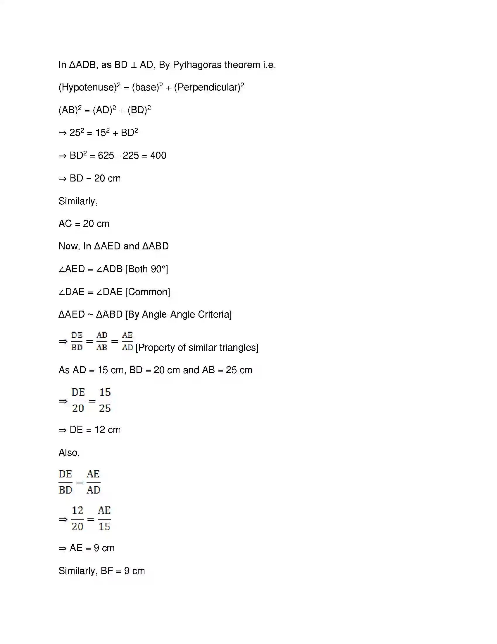 Maharashtra Board Class 10th Mathematics Part-II - English Medium Pythagoras Theorem Solution 41