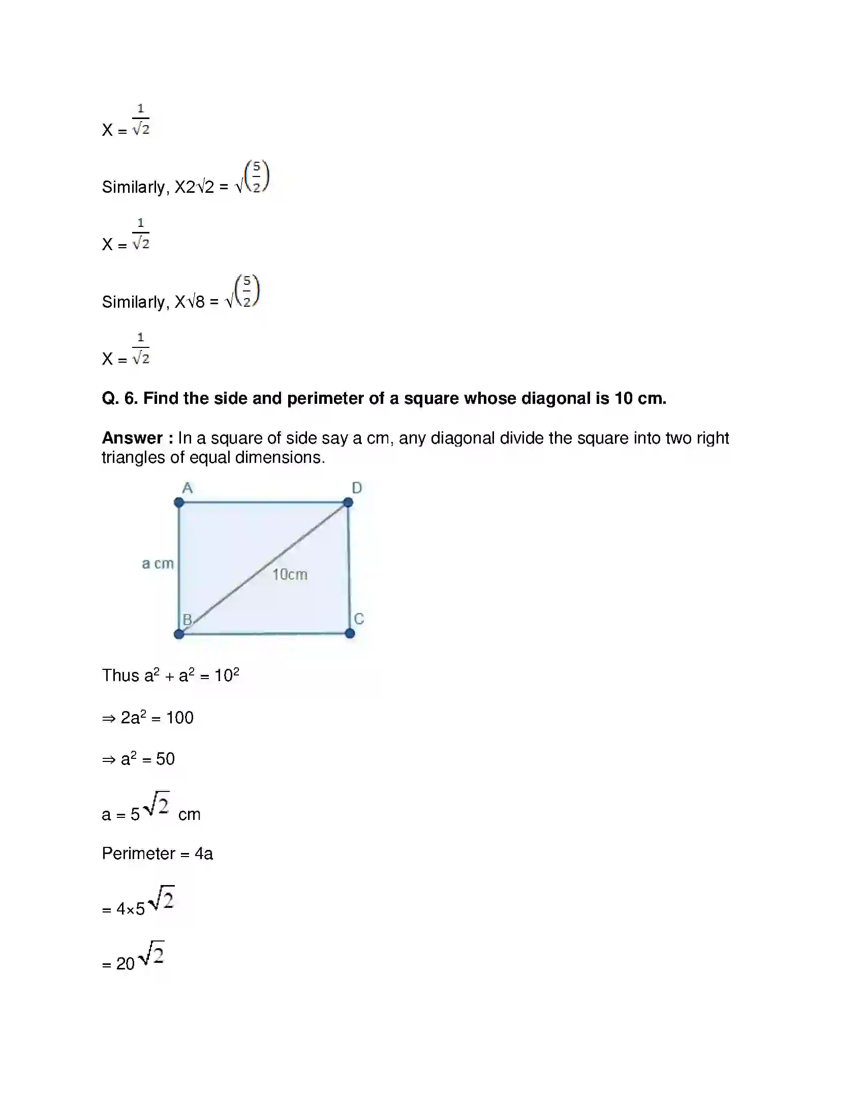 Maharashtra Board Class 10th Mathematics Part-II - English Medium Pythagoras Theorem Solution 6