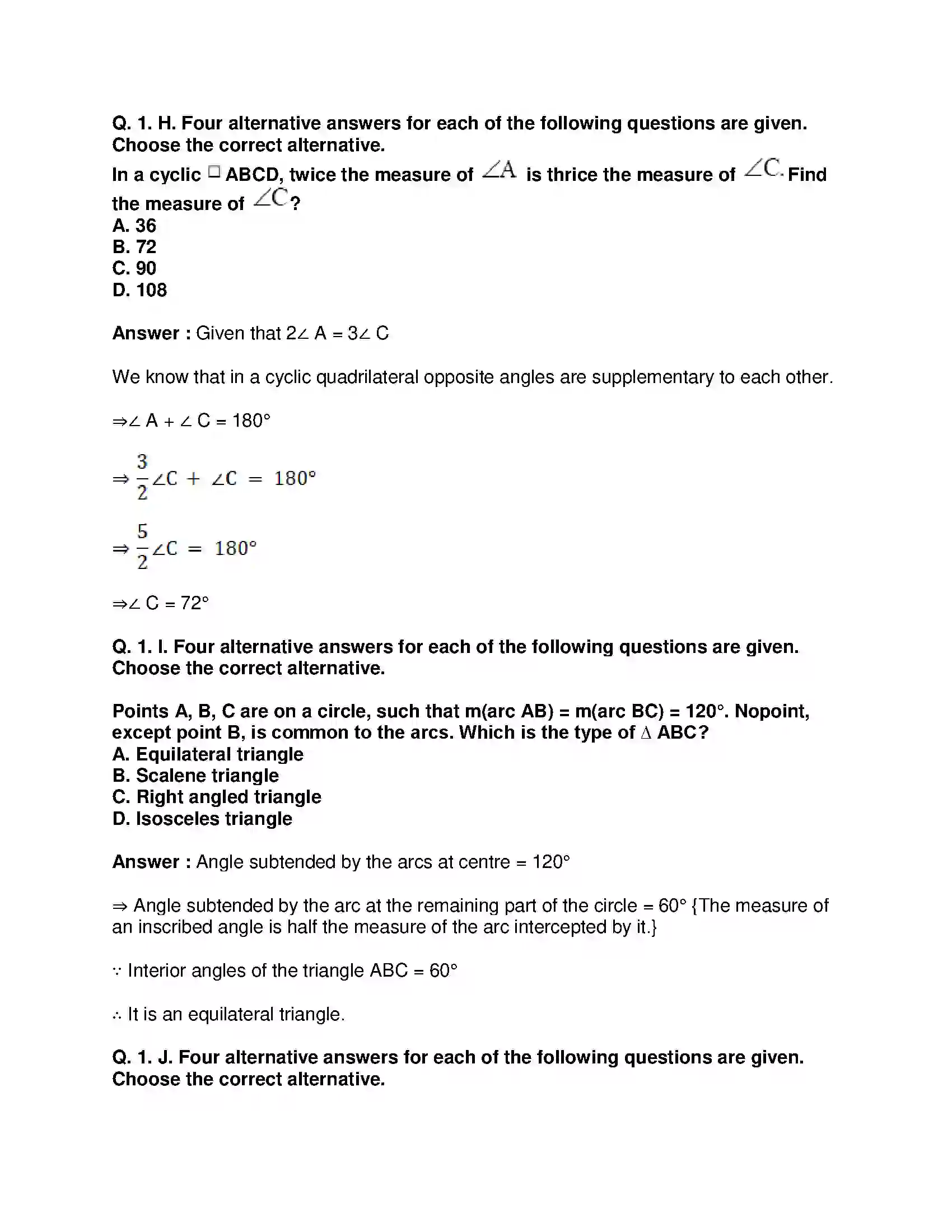 Maharashtra Board Class 10th Mathematics Part-II - English Medium Circle Solution 27