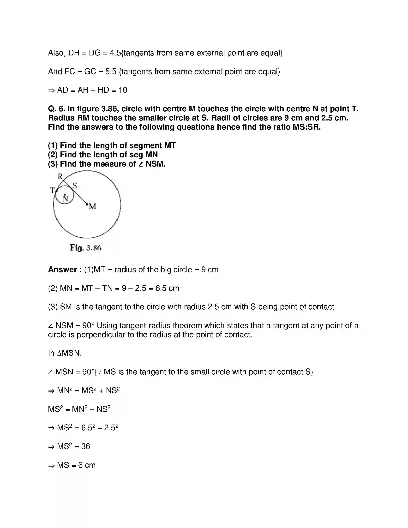 Maharashtra Board Class 10th Mathematics Part-II - English Medium Circle Solution 32