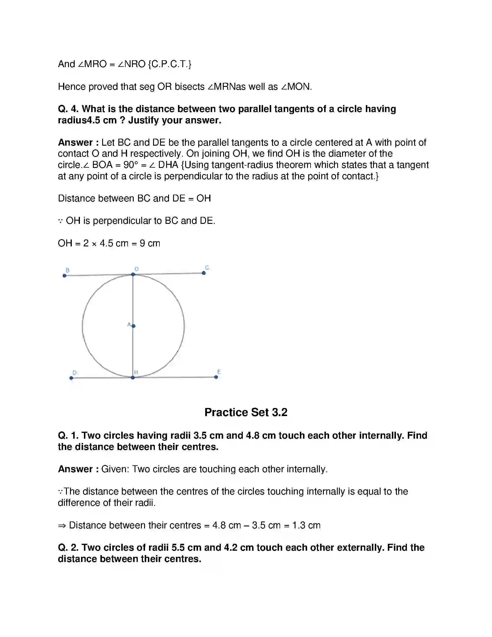Maharashtra Board Class 10th Mathematics Part-II - English Medium Circle Solution 4